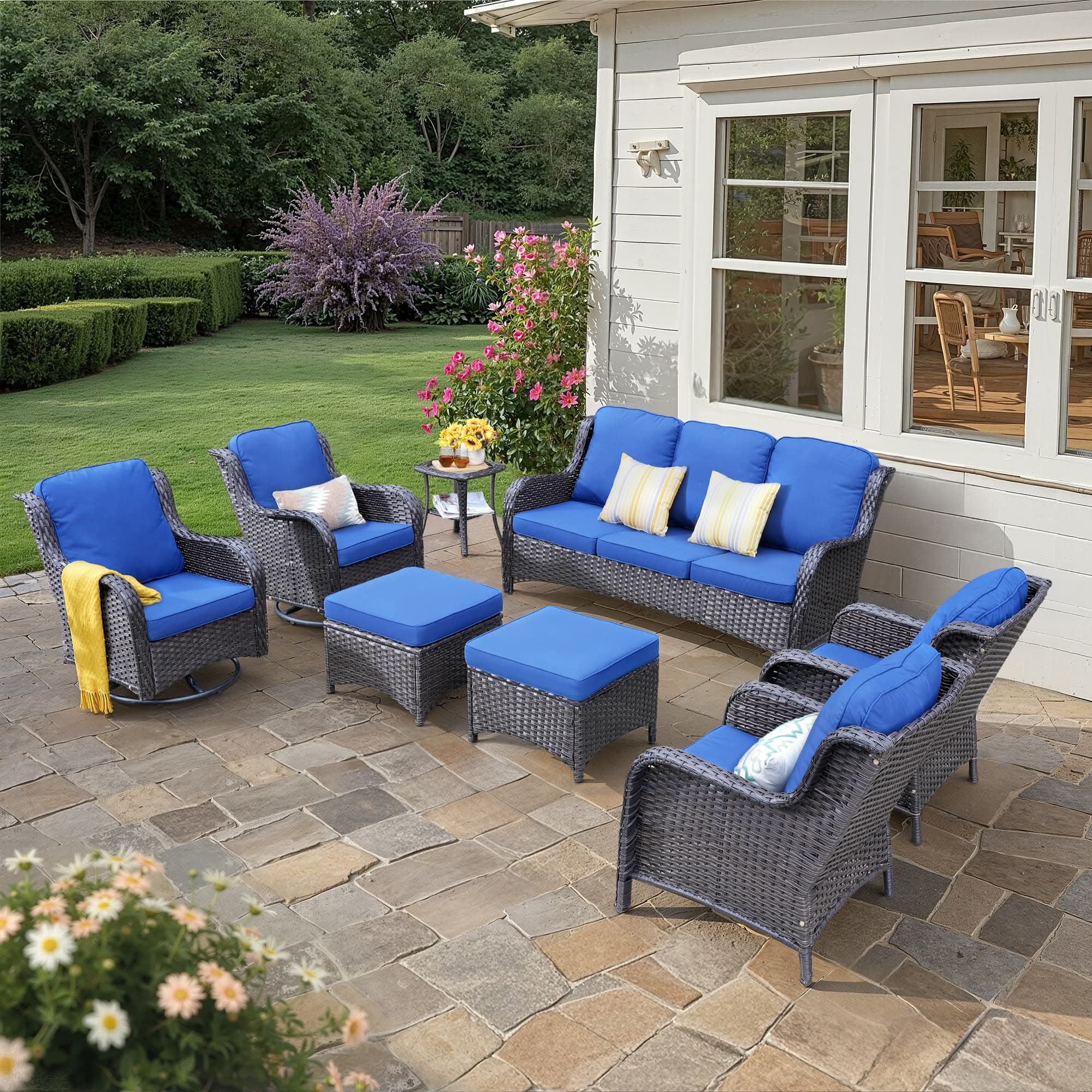 OVIOS Outdoor Wicker Patio Furniture Set