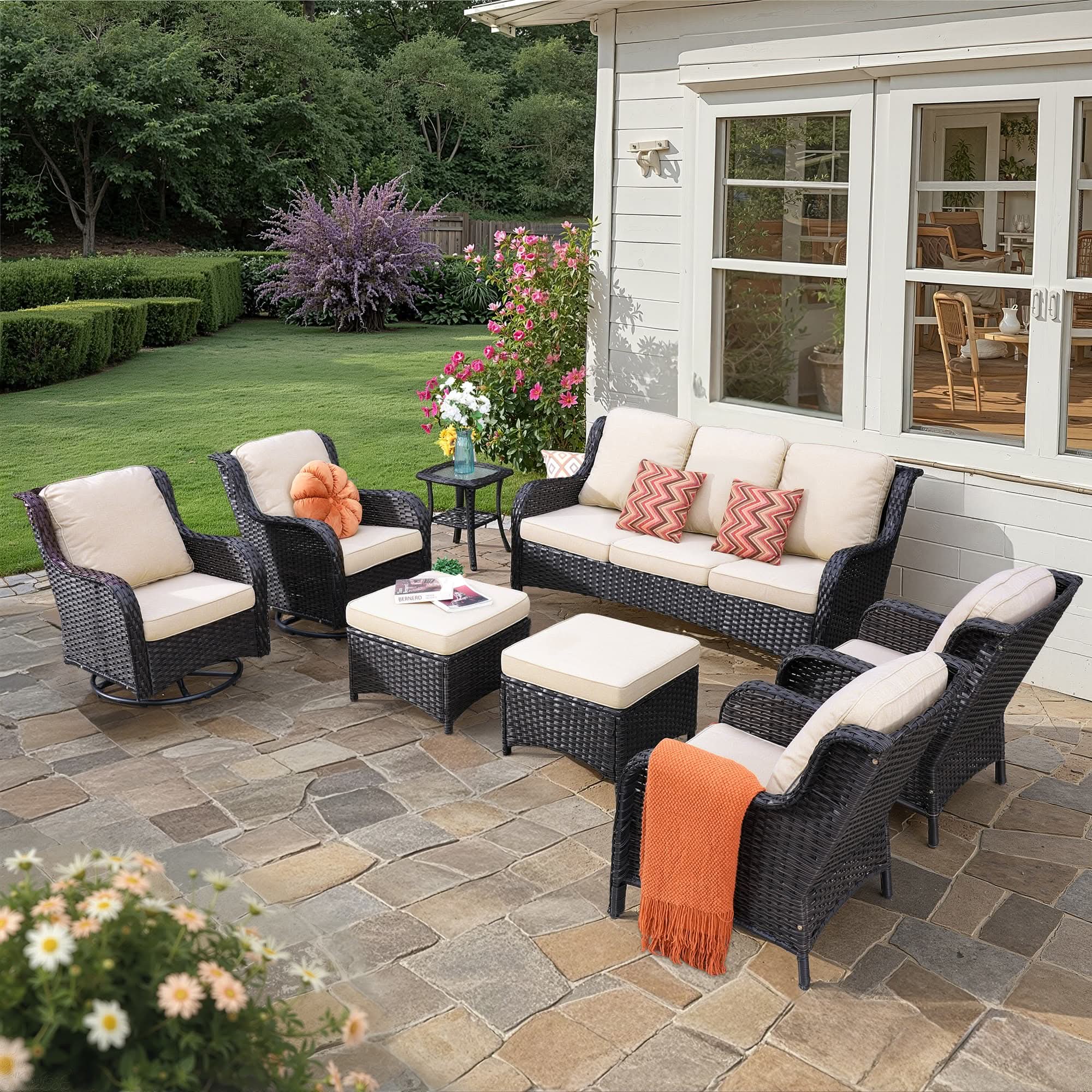 OVIOS Outdoor Wicker Patio Furniture Set