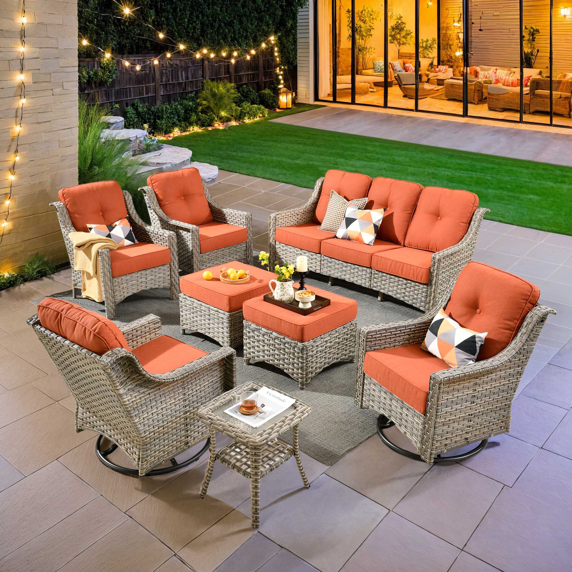 Ovios Conversation Set 5-Piece, PAD Series,Included Swivel Chair
