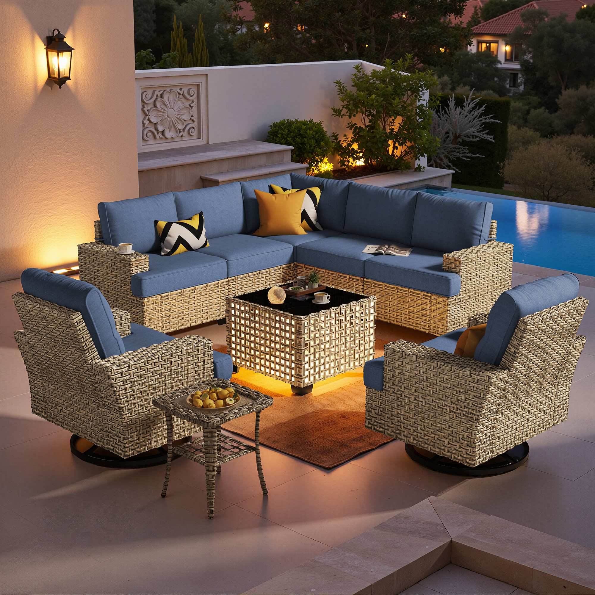 TBS Series - Sectional Patio Furniture Set 8-Piece