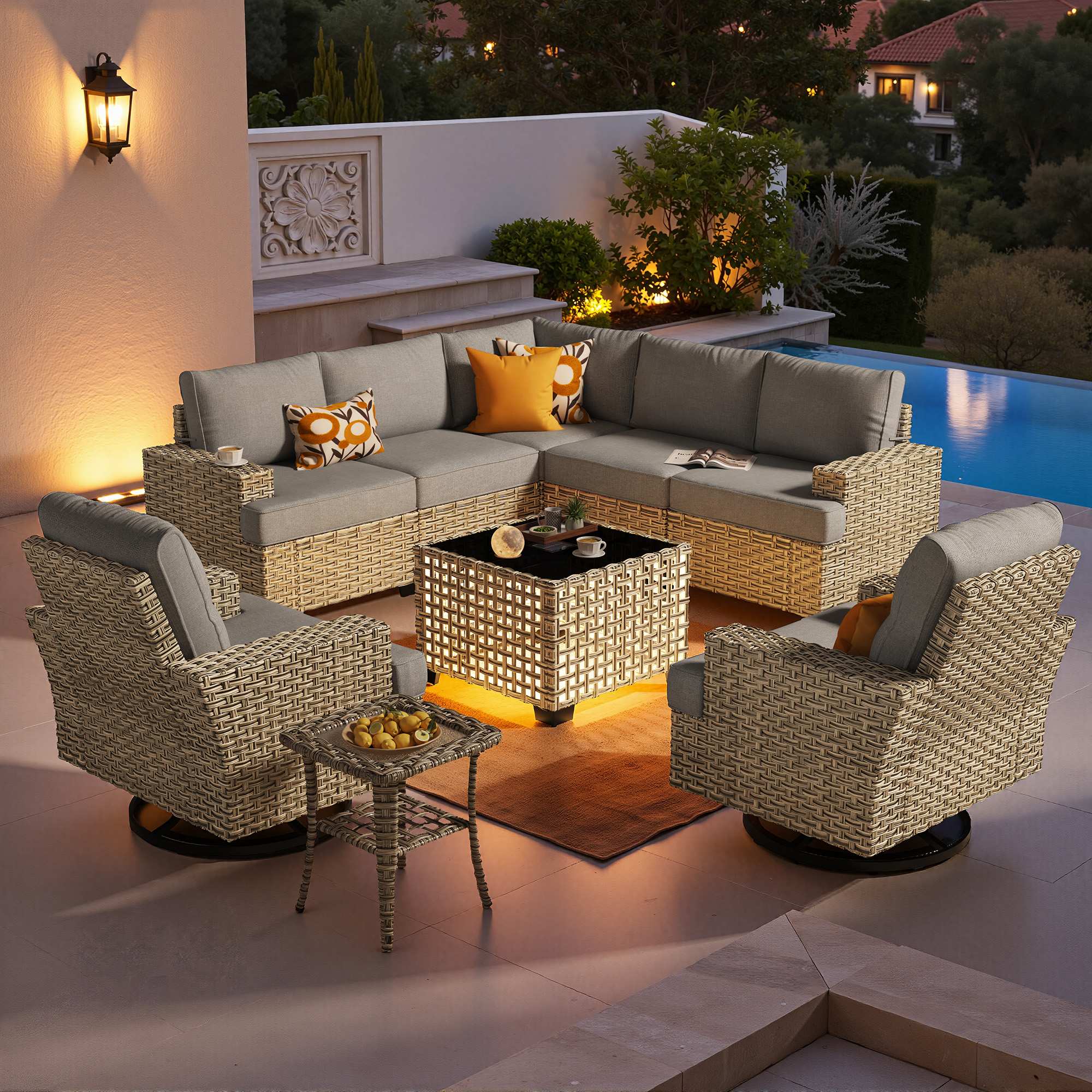TBS Series - Sectional Patio Furniture Set 8-Piece