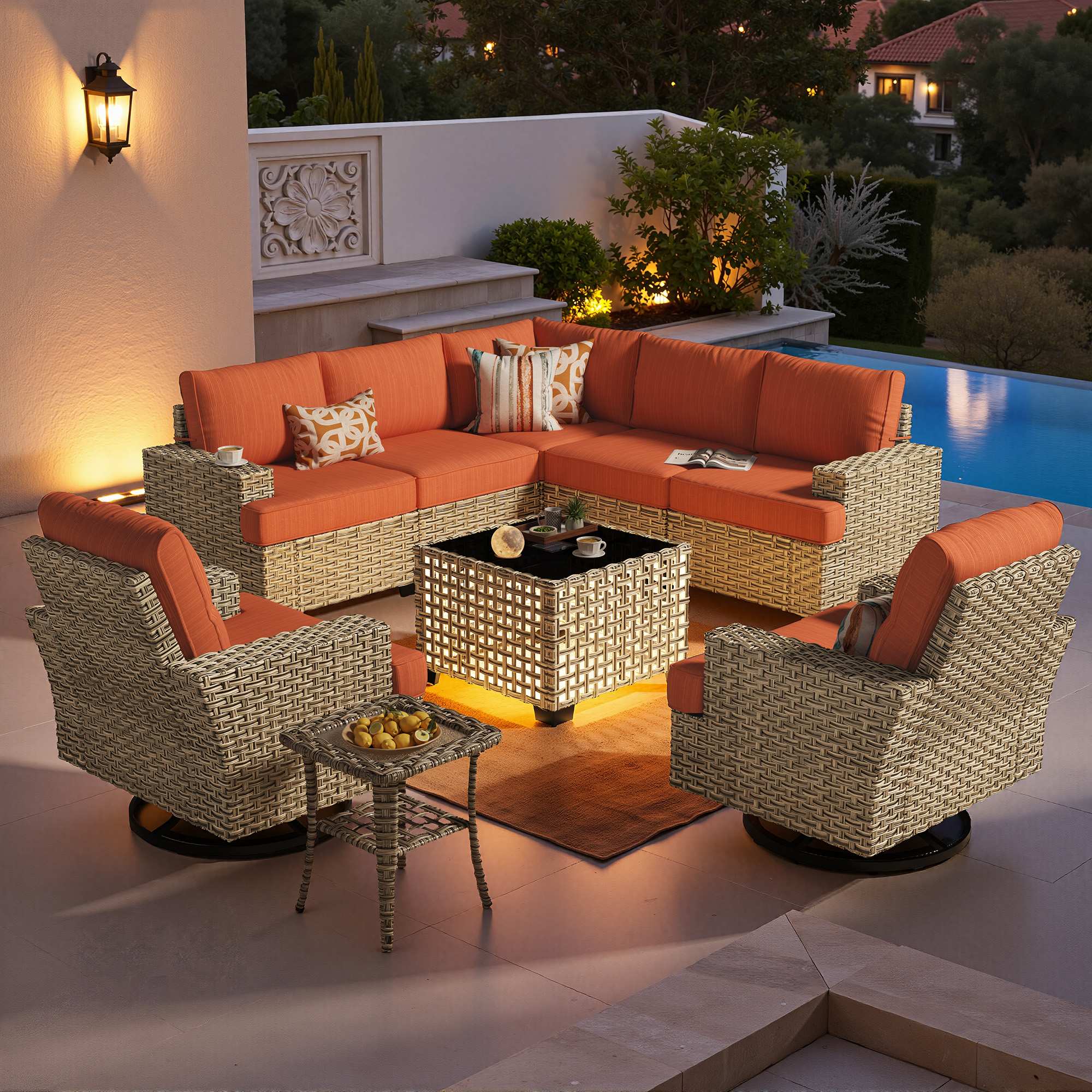 TBS Series - Sectional Patio Furniture Set 8-Piece