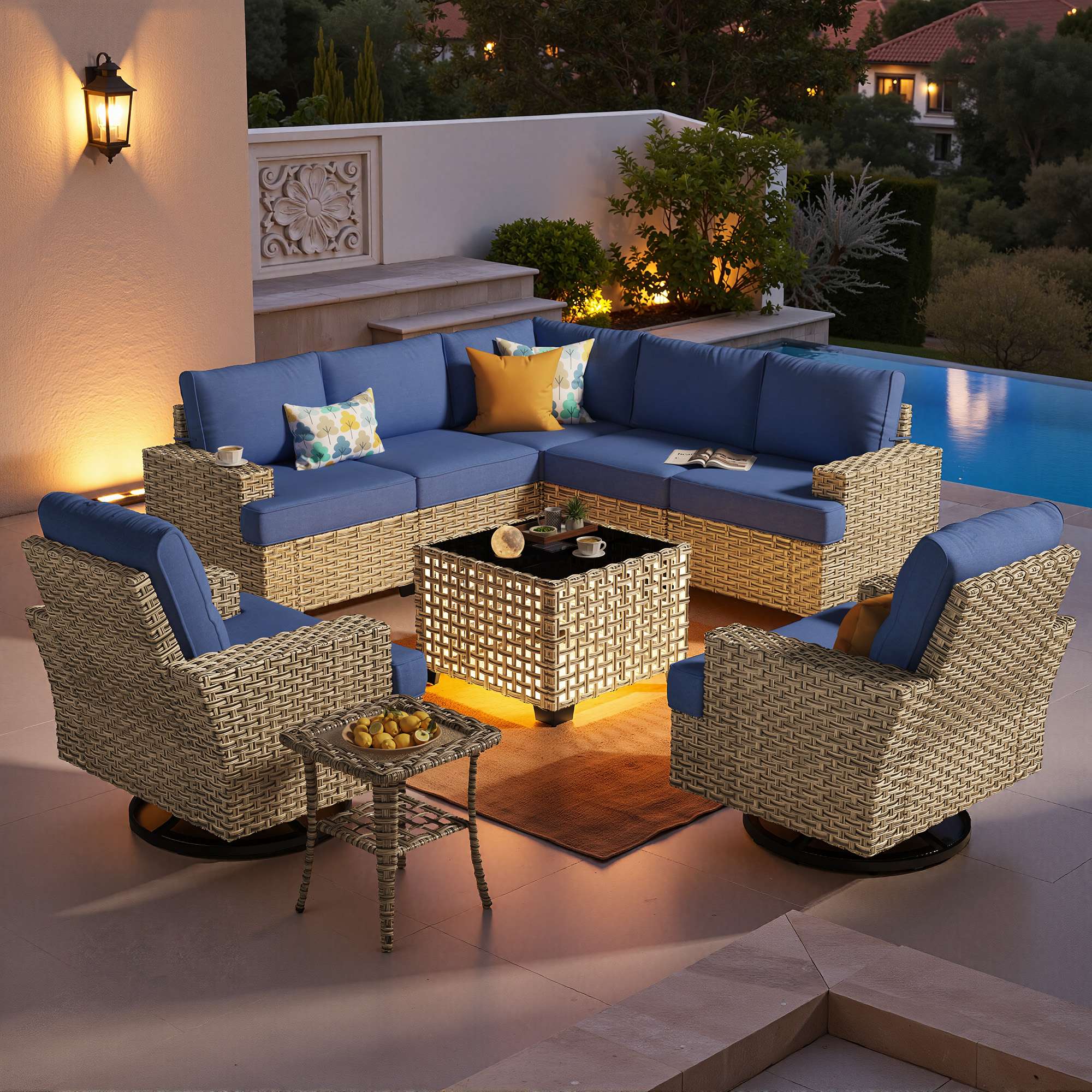 TBS Series - Sectional Patio Furniture Set 8-Piece