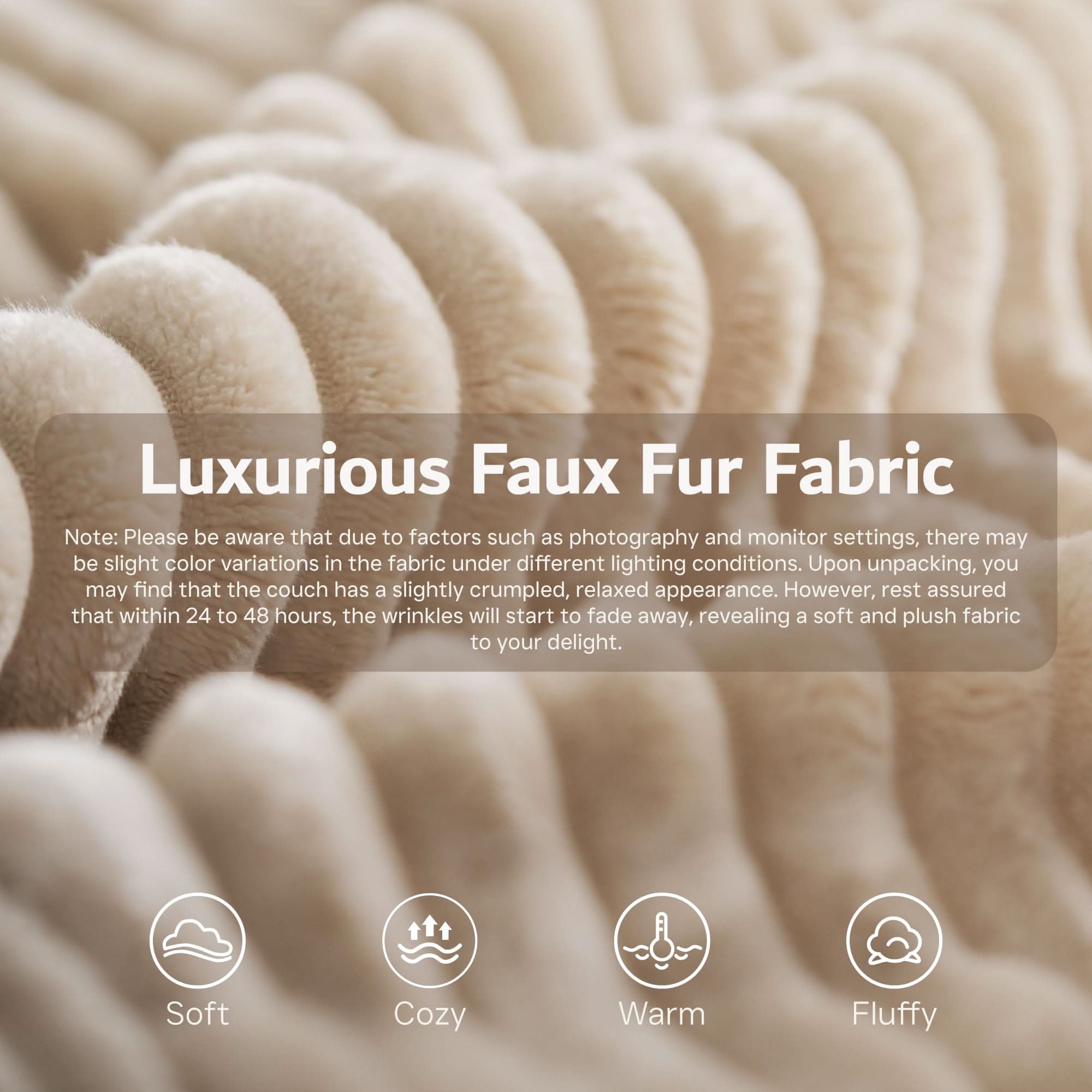 OVIOS Modular Sectional Cloud Couch, Plush Corduroy Sofa with Memory Foam, No Assembly