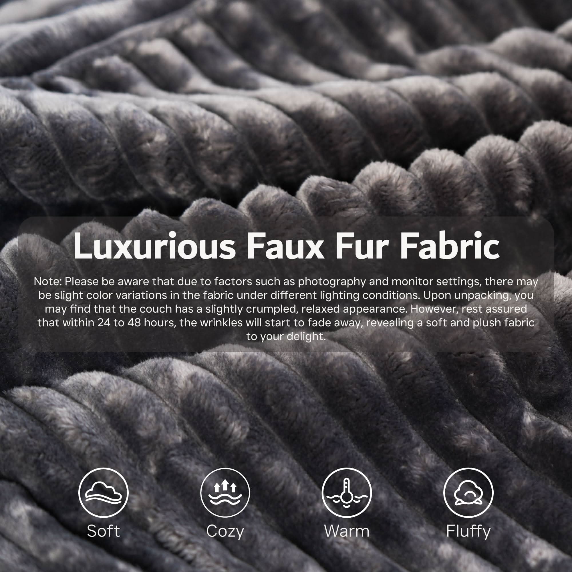 OVIOS Modular Sectional Cloud Couch, Plush Corduroy Sofa with Memory Foam, No Assembly