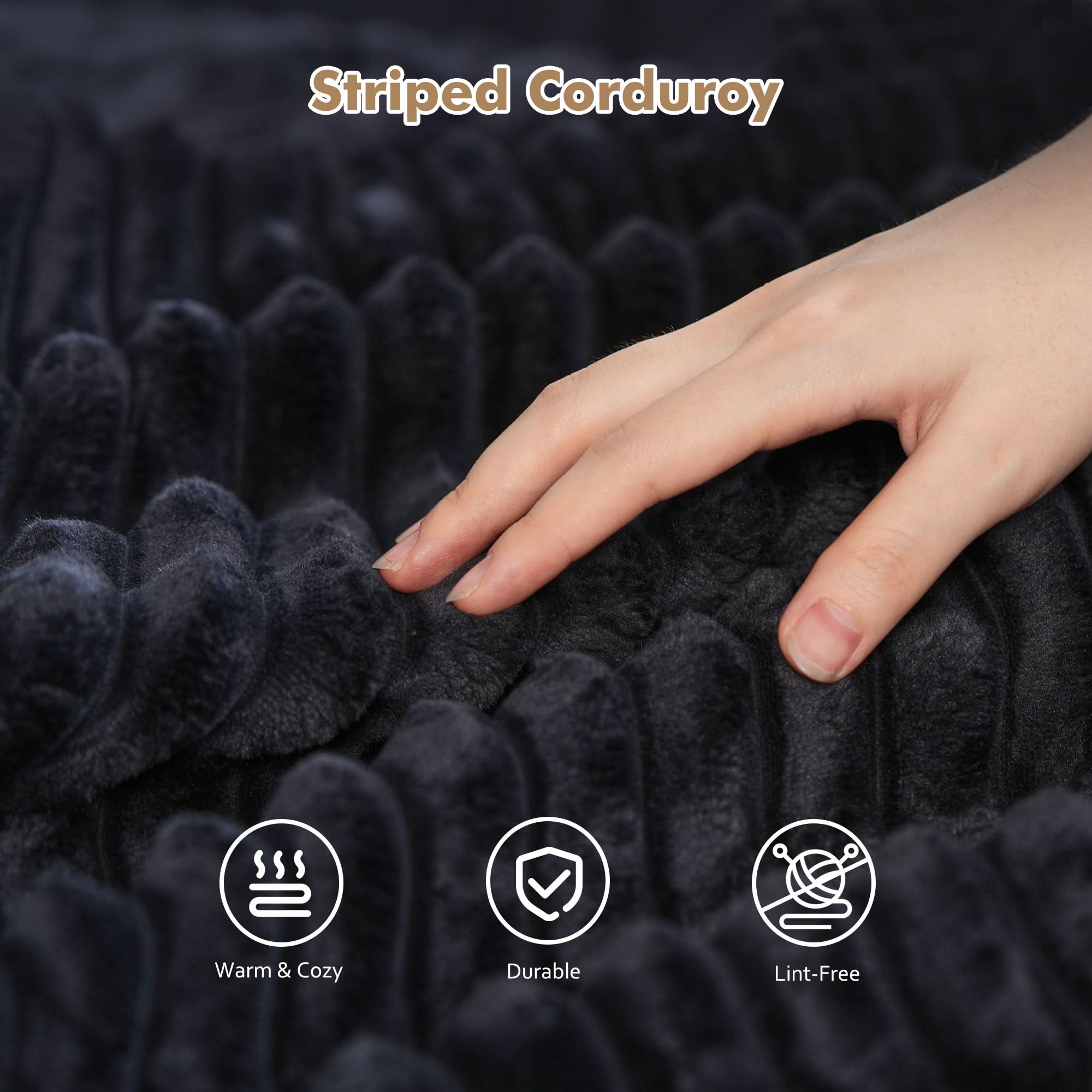 OVIOS 108" U-Shape Modular Couch with Ottoman, Plush Corduroy Fabric, No Assembly Required