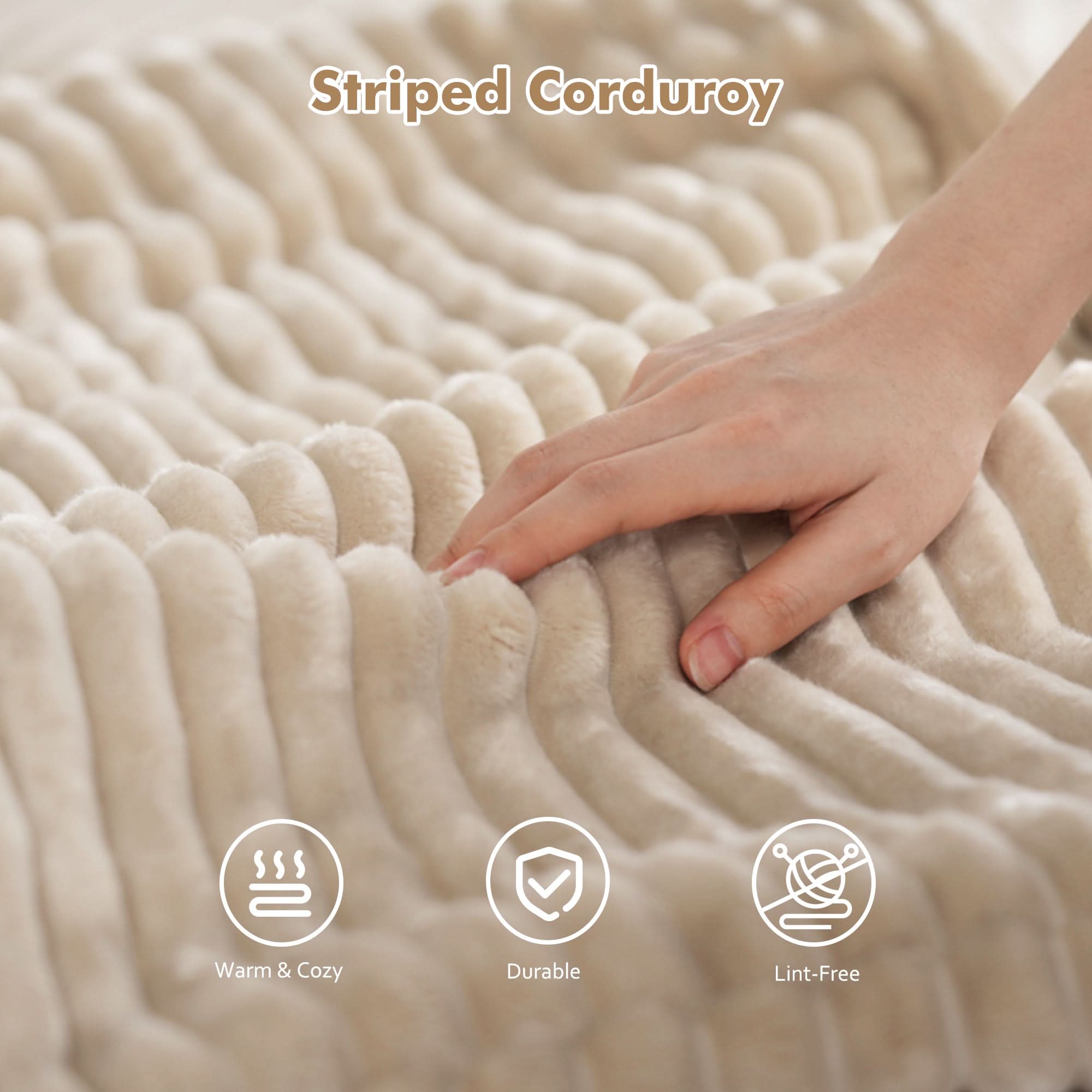 OVIOS 108" U-Shape Modular Couch with Ottoman, Plush Corduroy Fabric, No Assembly Required