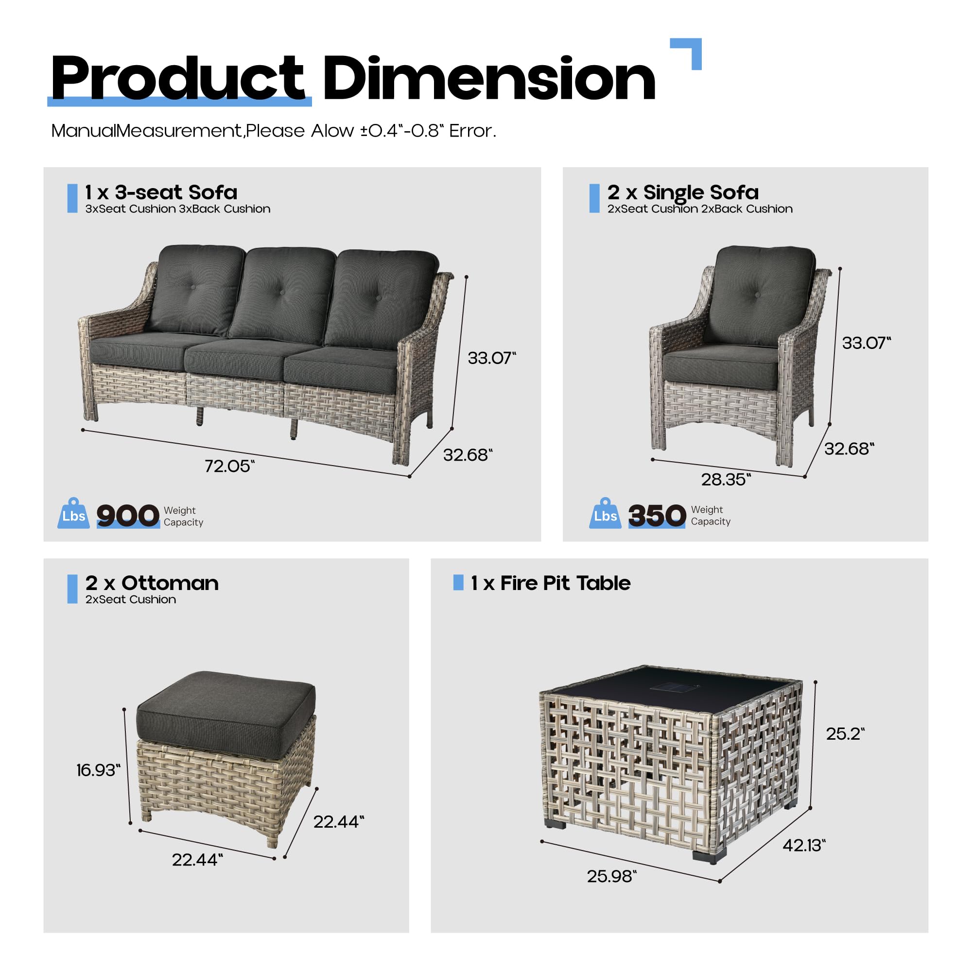 Ovios Conversation Set 6-Piece PAD Series