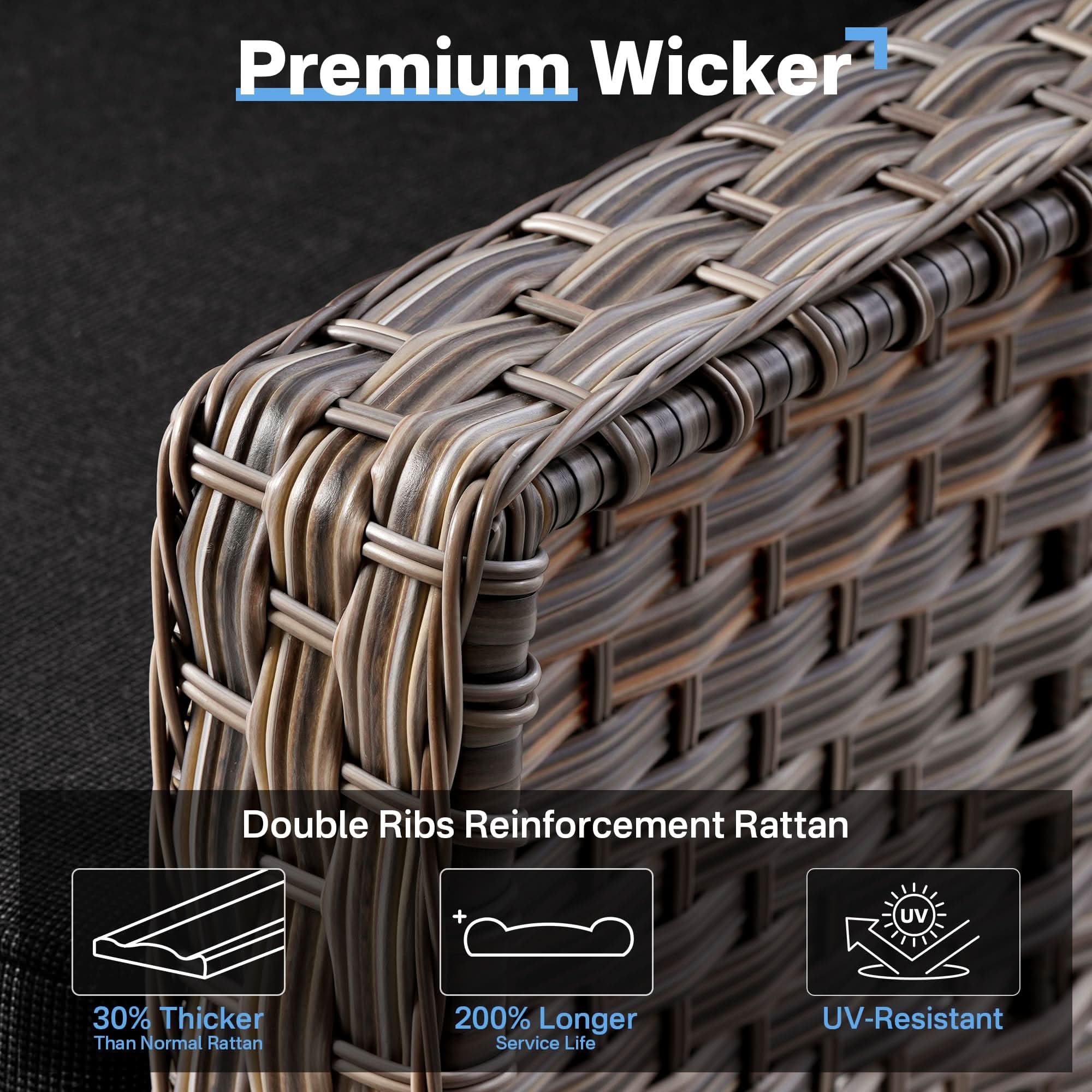 Ovios Conversation Set 6-Piece PAD Series include 46"Fire Pit Table