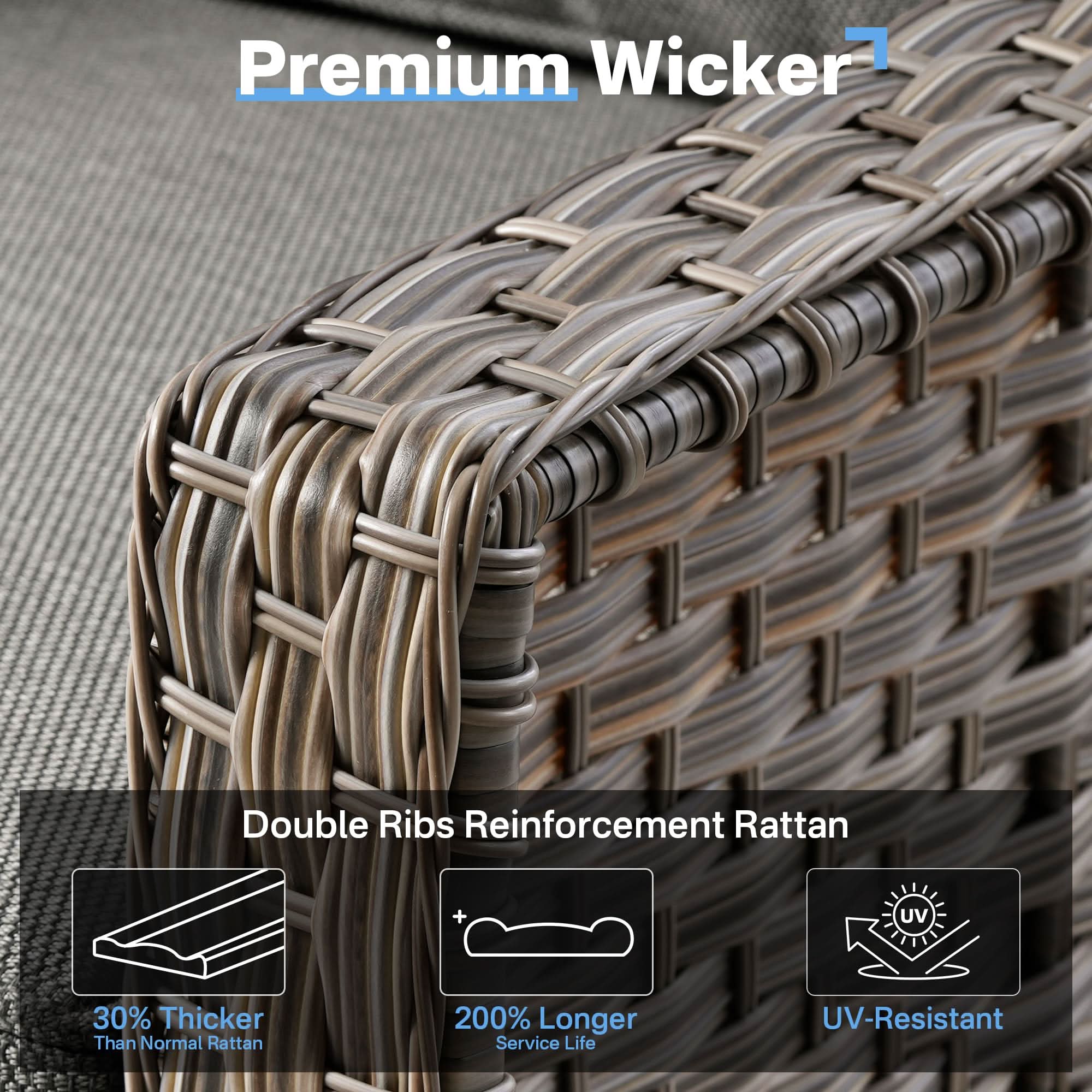 Ovios Conversation Set 6-Piece PAD Series include 46"Fire Pit Table