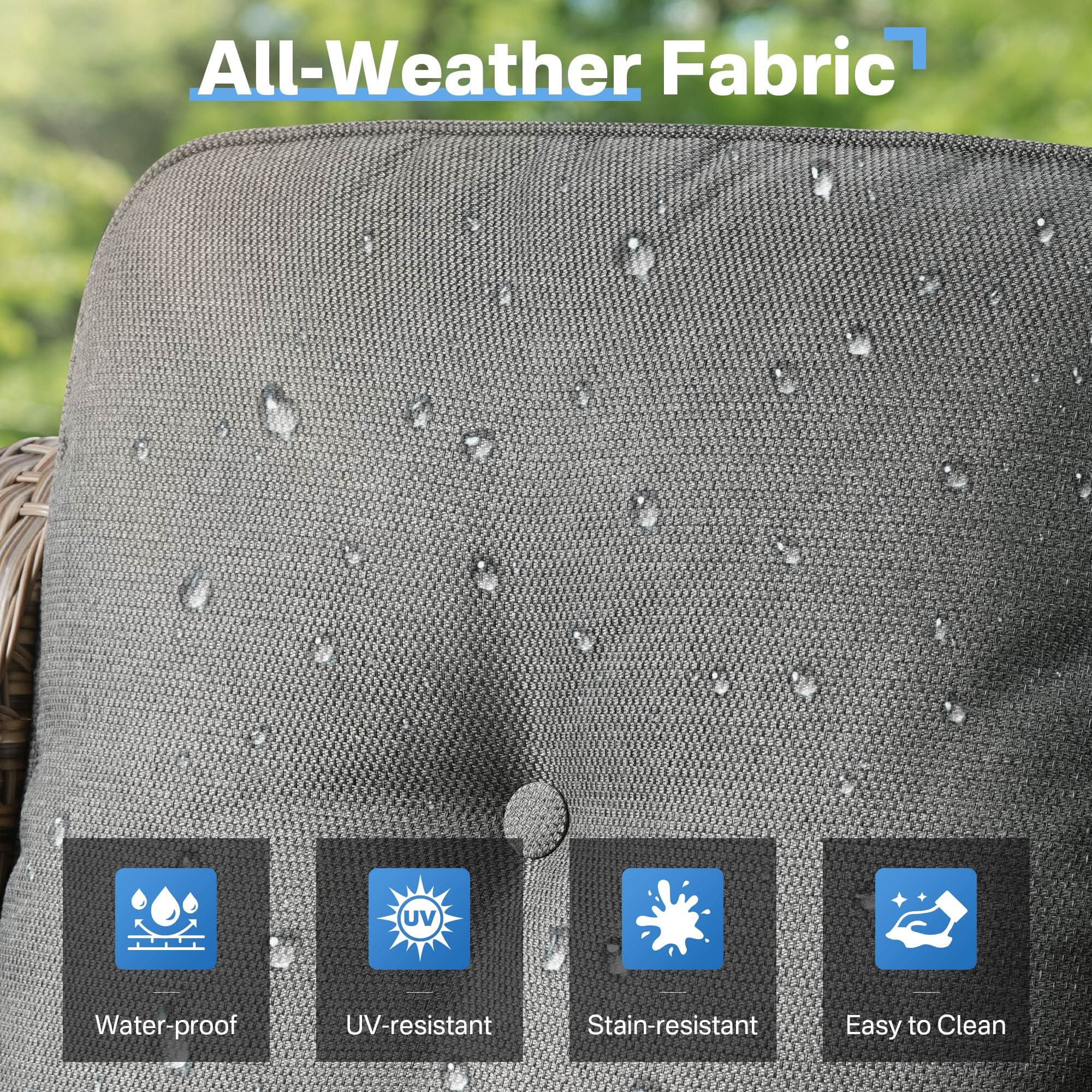 Ovios Conversation Set 6-Piece PAD Series include 46"Fire Pit Table