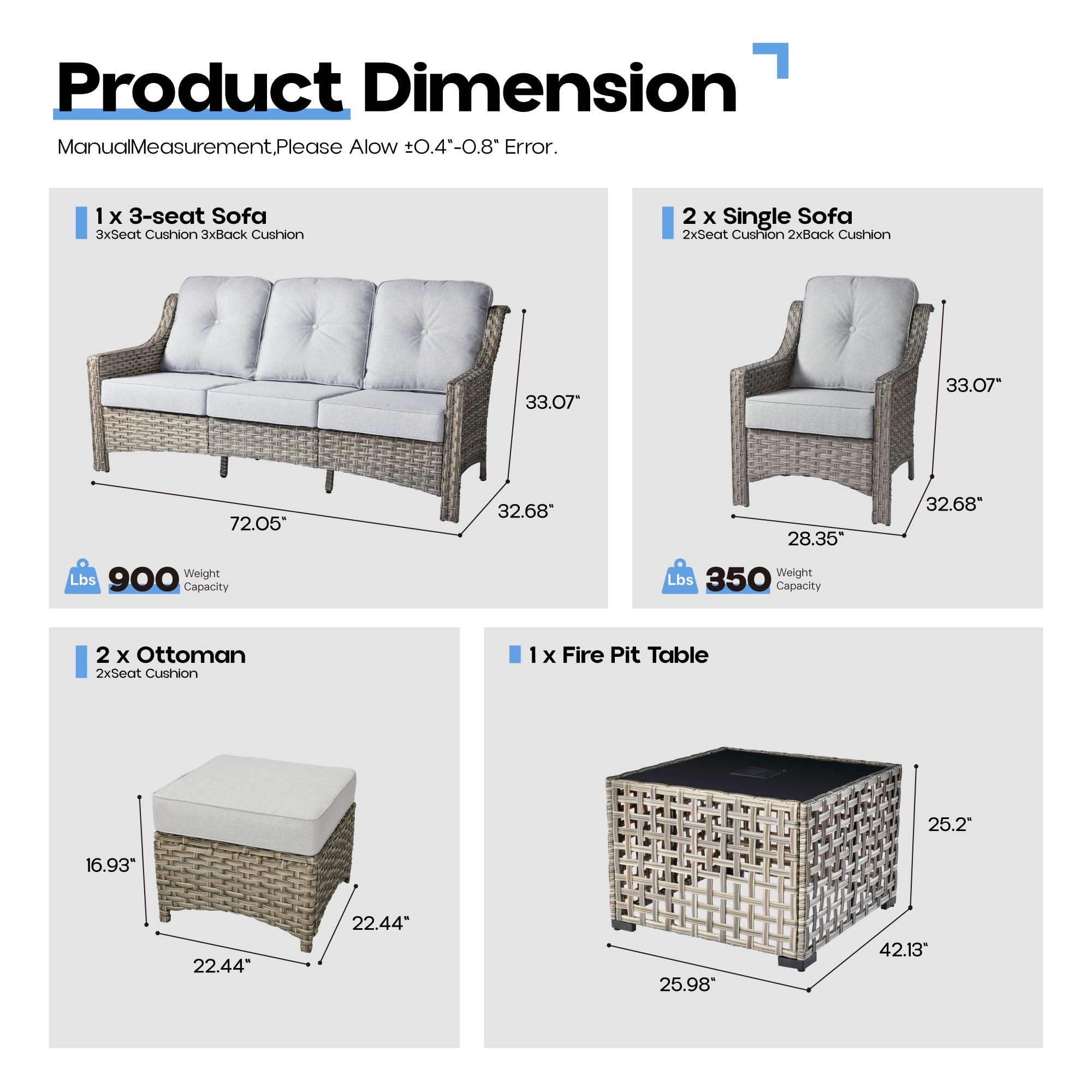 Ovios Conversation Set 6-Piece PAD Series