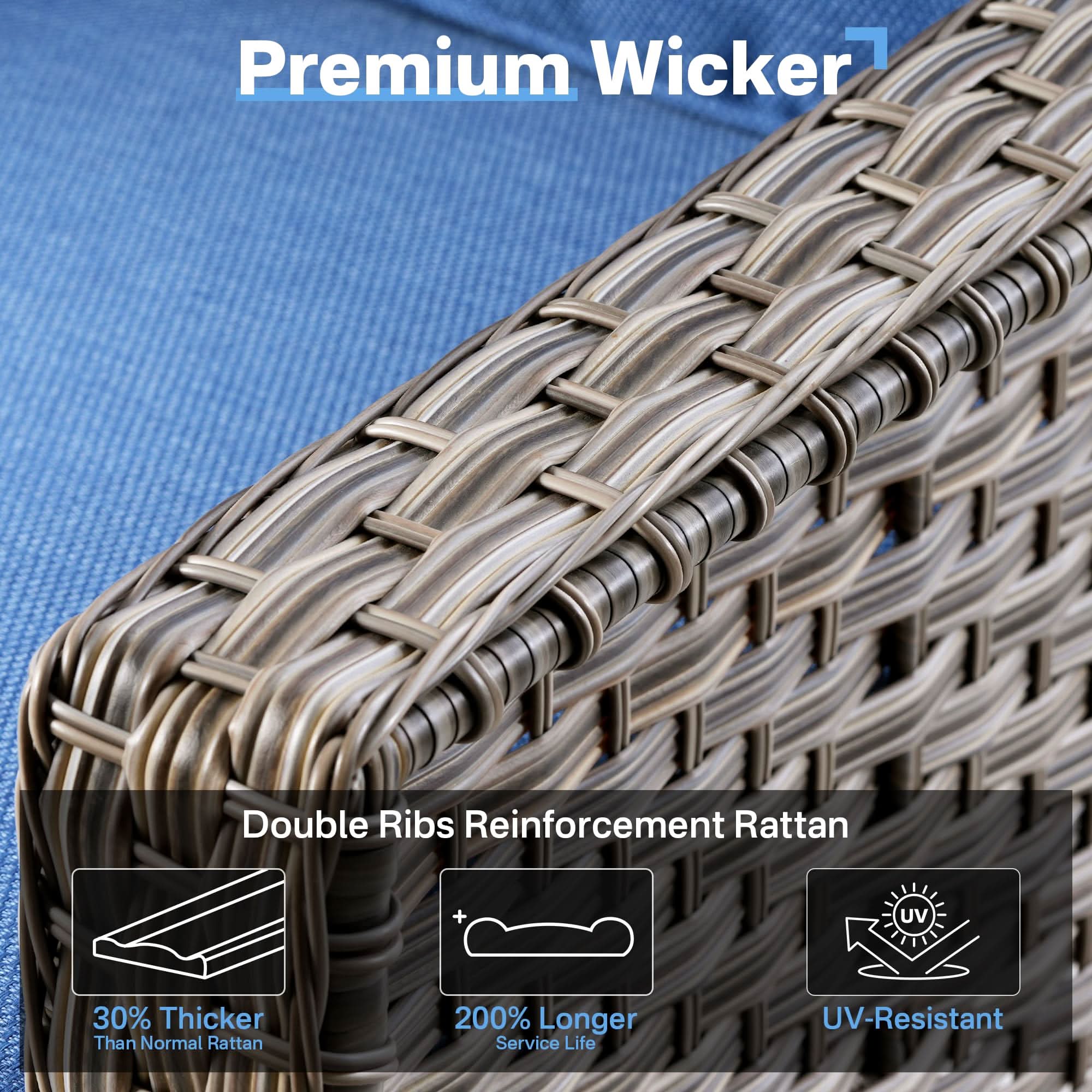 Ovios Conversation Set 6-Piece PAD Series include 46"Fire Pit Table