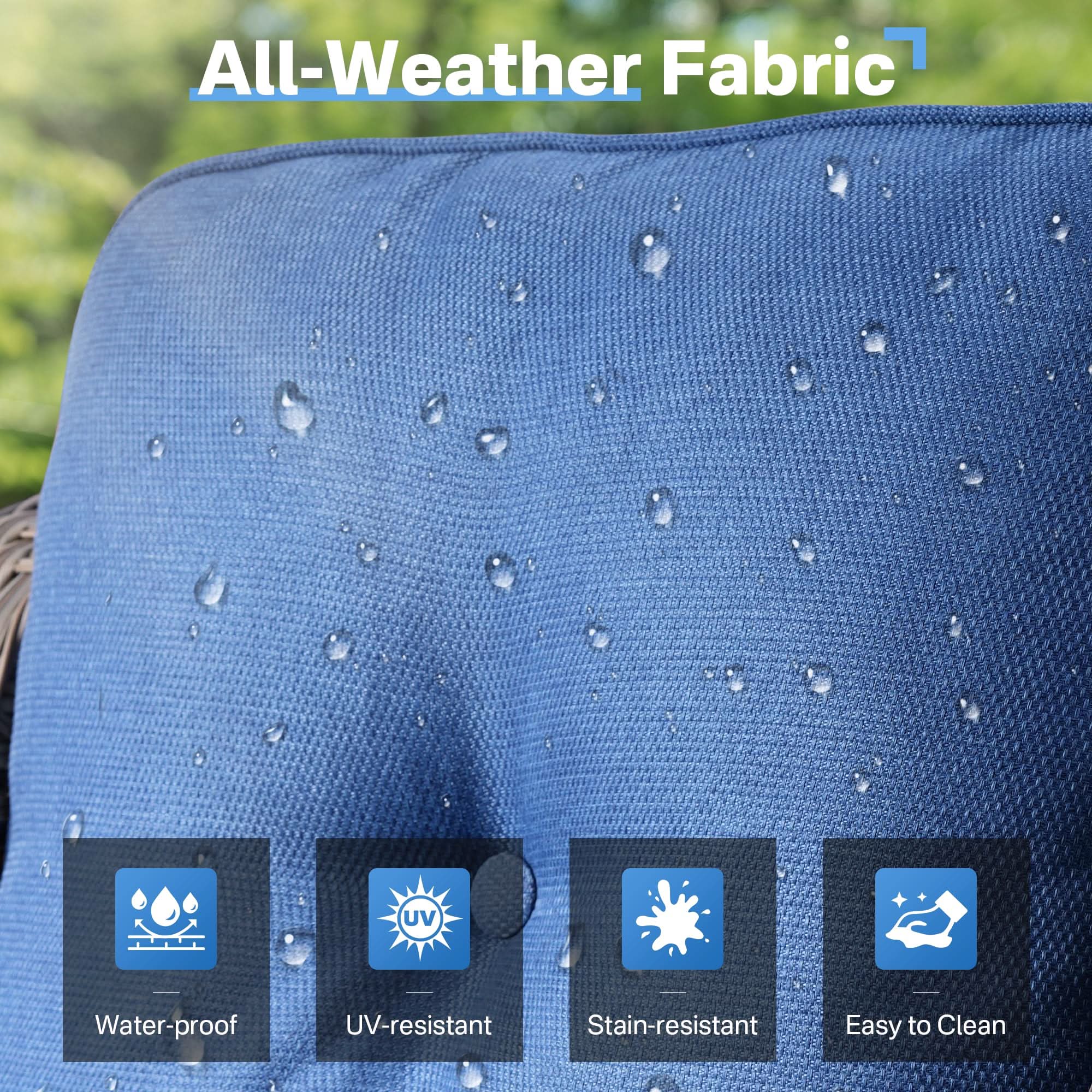 Ovios Conversation Set 6-Piece PAD Series include 46"Fire Pit Table