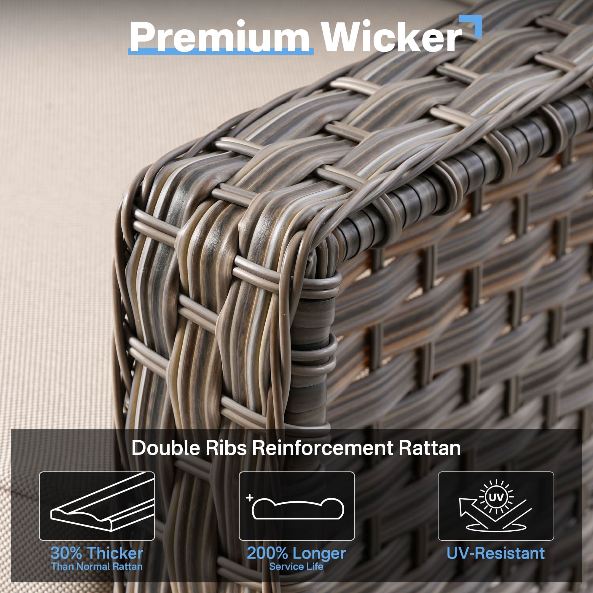 Ovios Conversation Set 6-Piece PAD Series include 46"Fire Pit Table