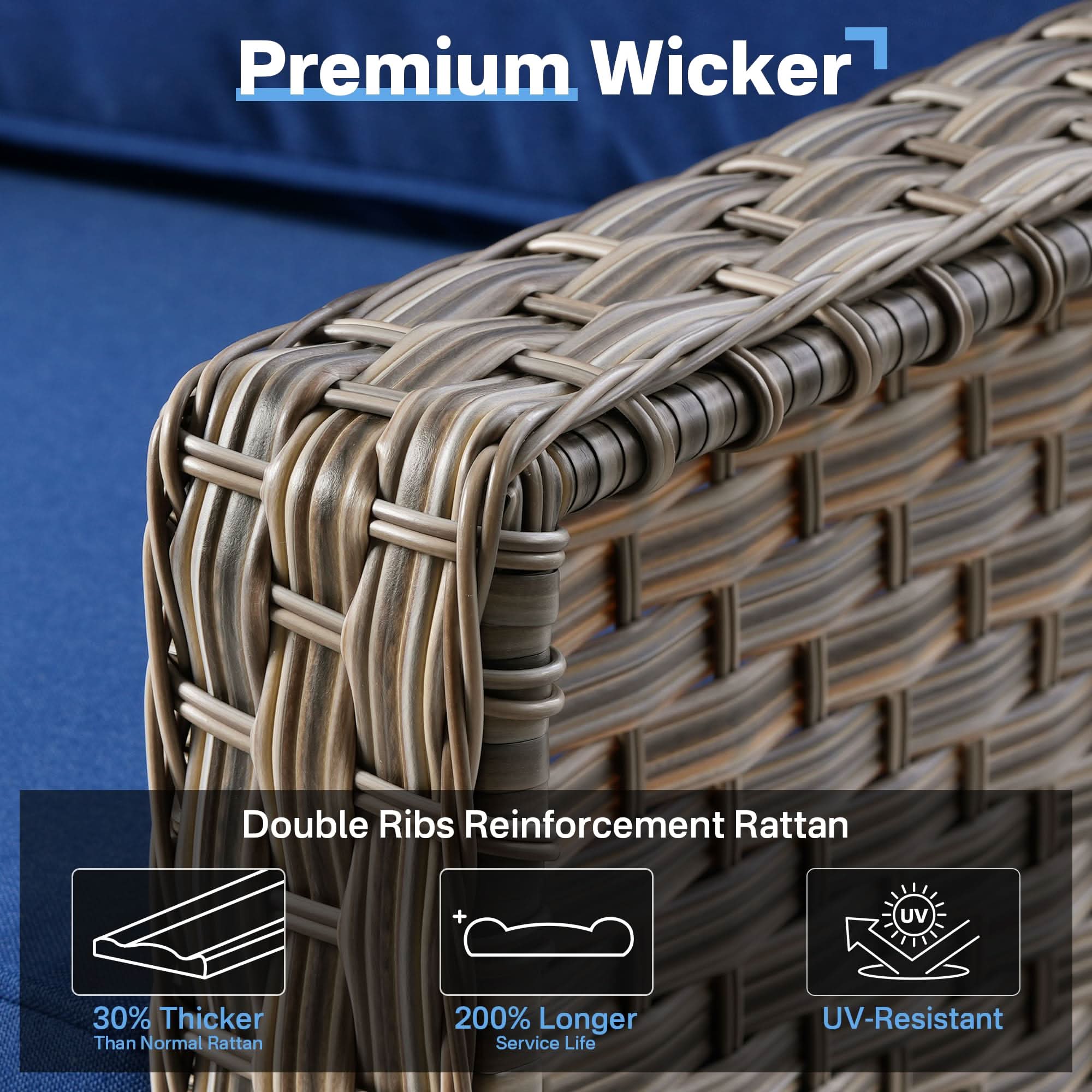 Ovios Conversation Set 6-Piece PAD Series include 46"Fire Pit Table