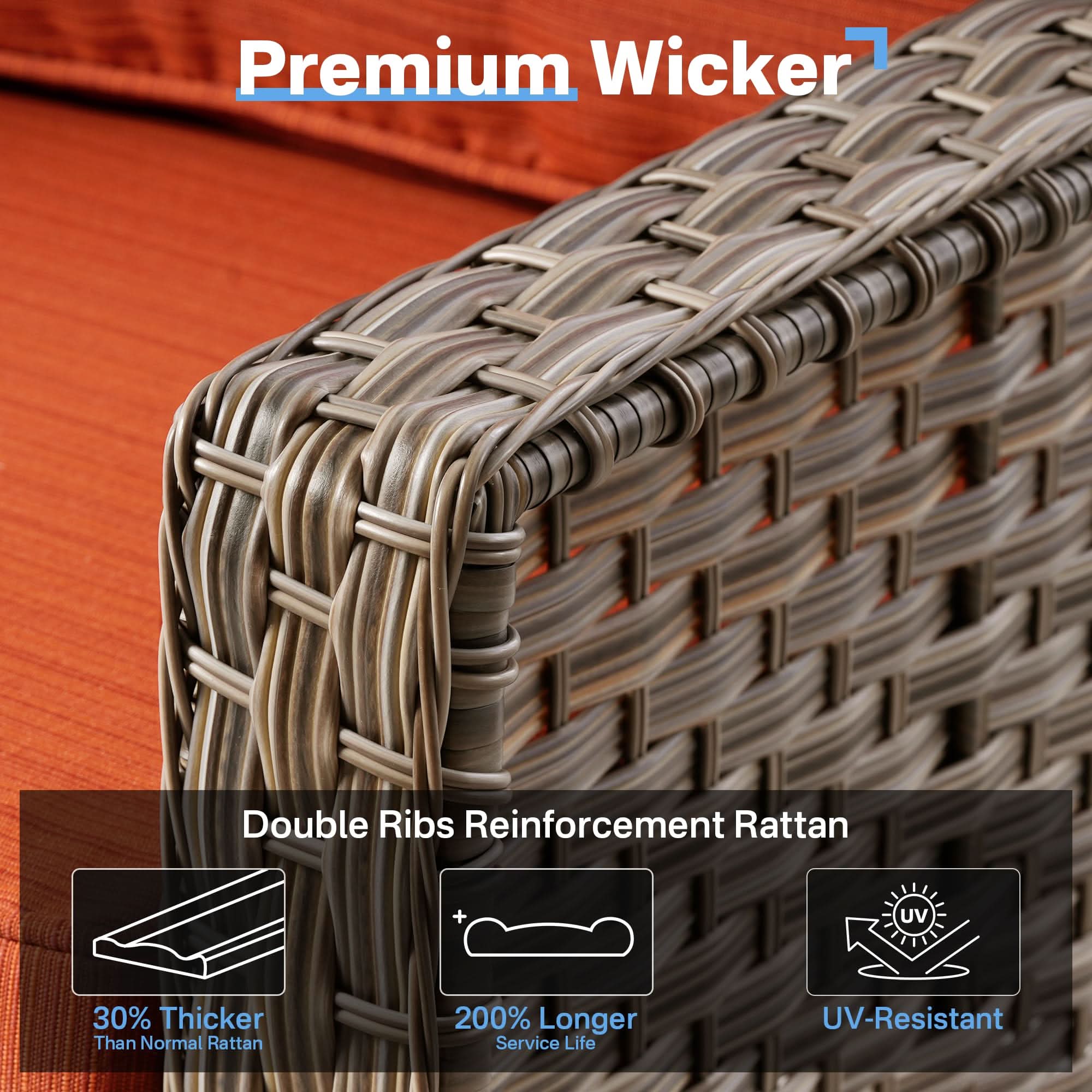 Ovios Conversation Set 6-Piece PAD Series include 46"Fire Pit Table