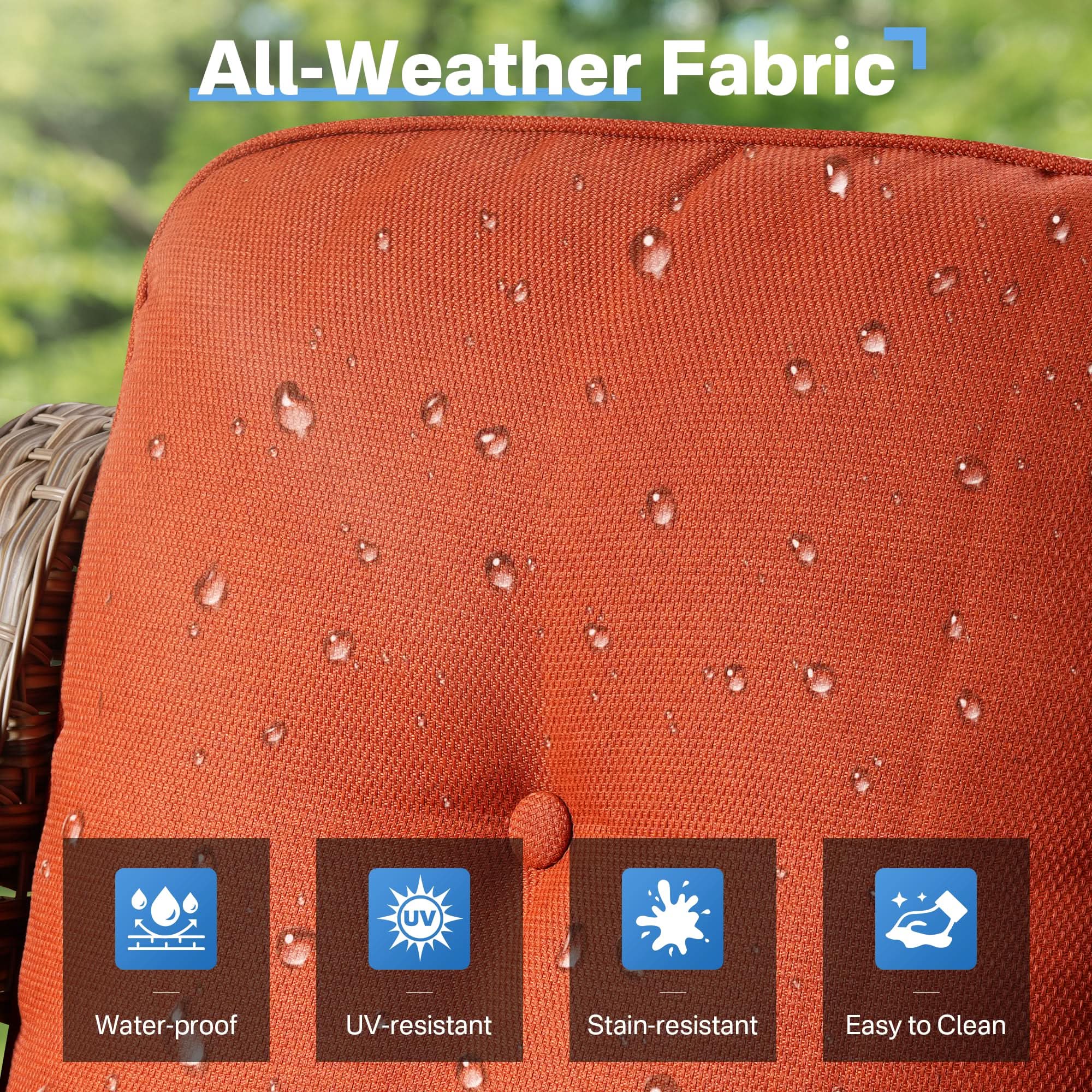 Ovios Conversation Set 6-Piece PAD Series include 46"Fire Pit Table