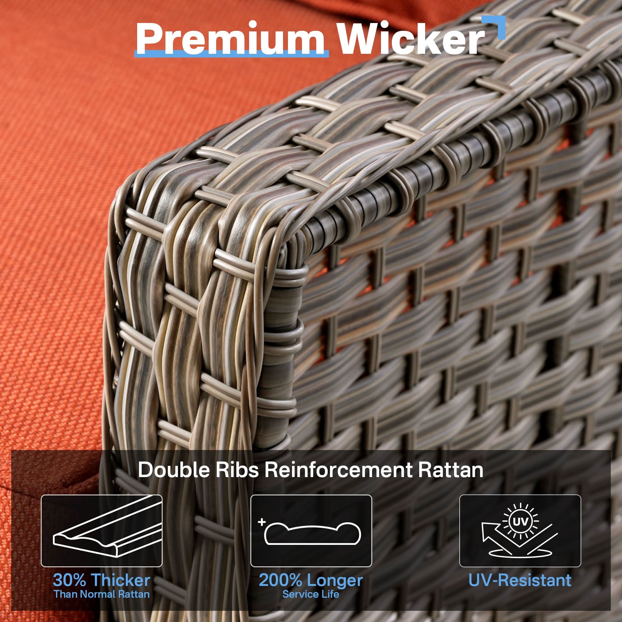 Ovios Conversation Set 6-Piece PAD Series include 46"Fire Pit Table