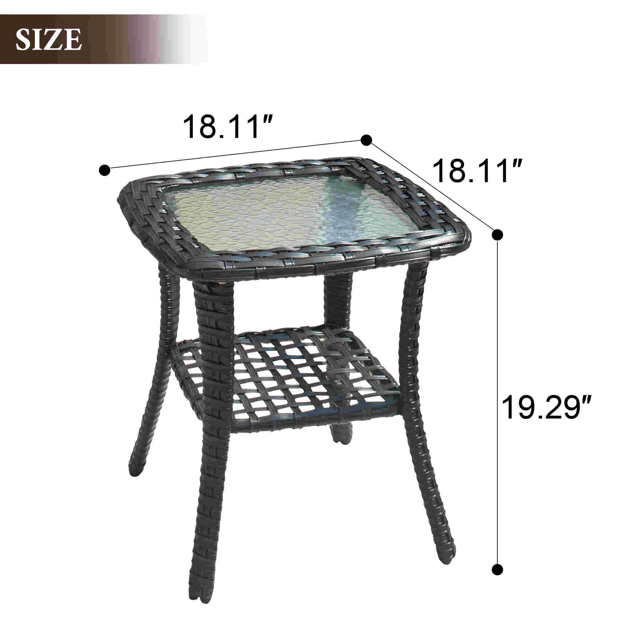 OVIOS Balcony Side Table with Tempered Glass Top for GRS/NTC/HOP/NDS Series