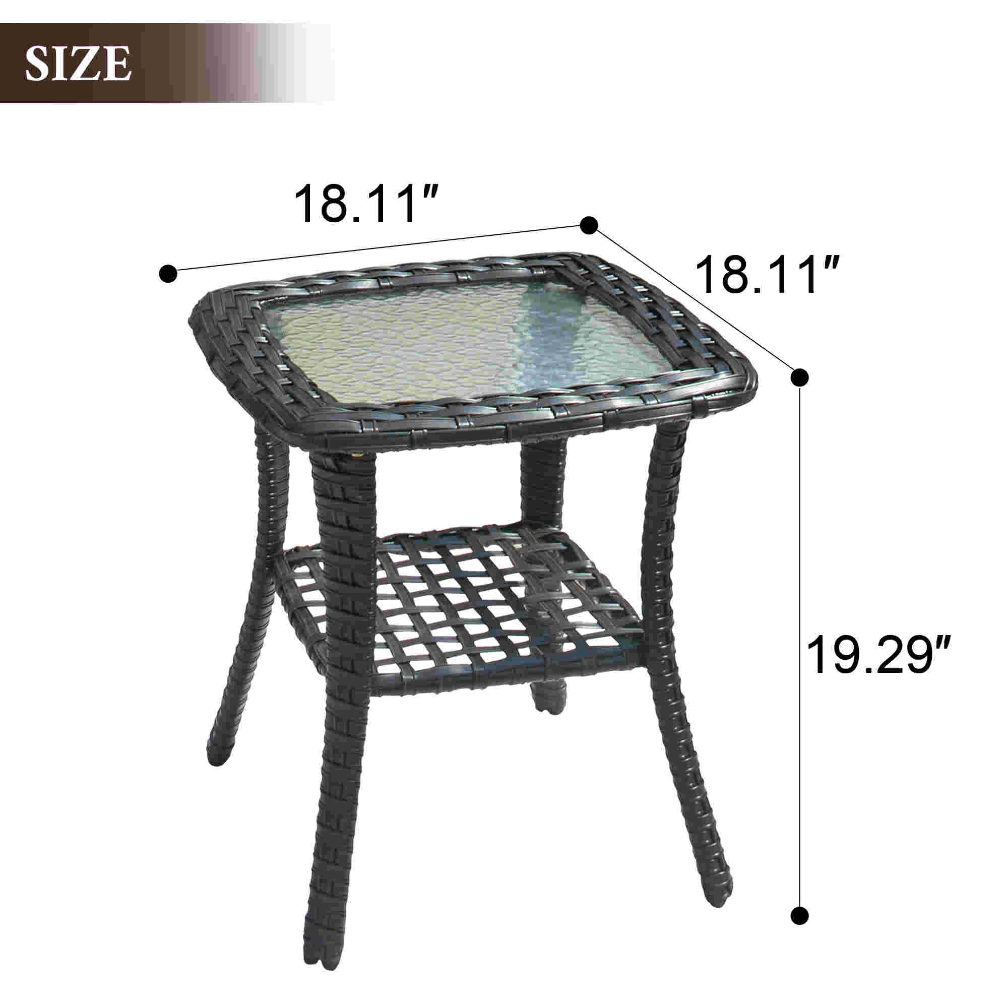 Ovios Balcony Side Table with Tempered Glass Top for GRS/NTC/HOP/NDS Series