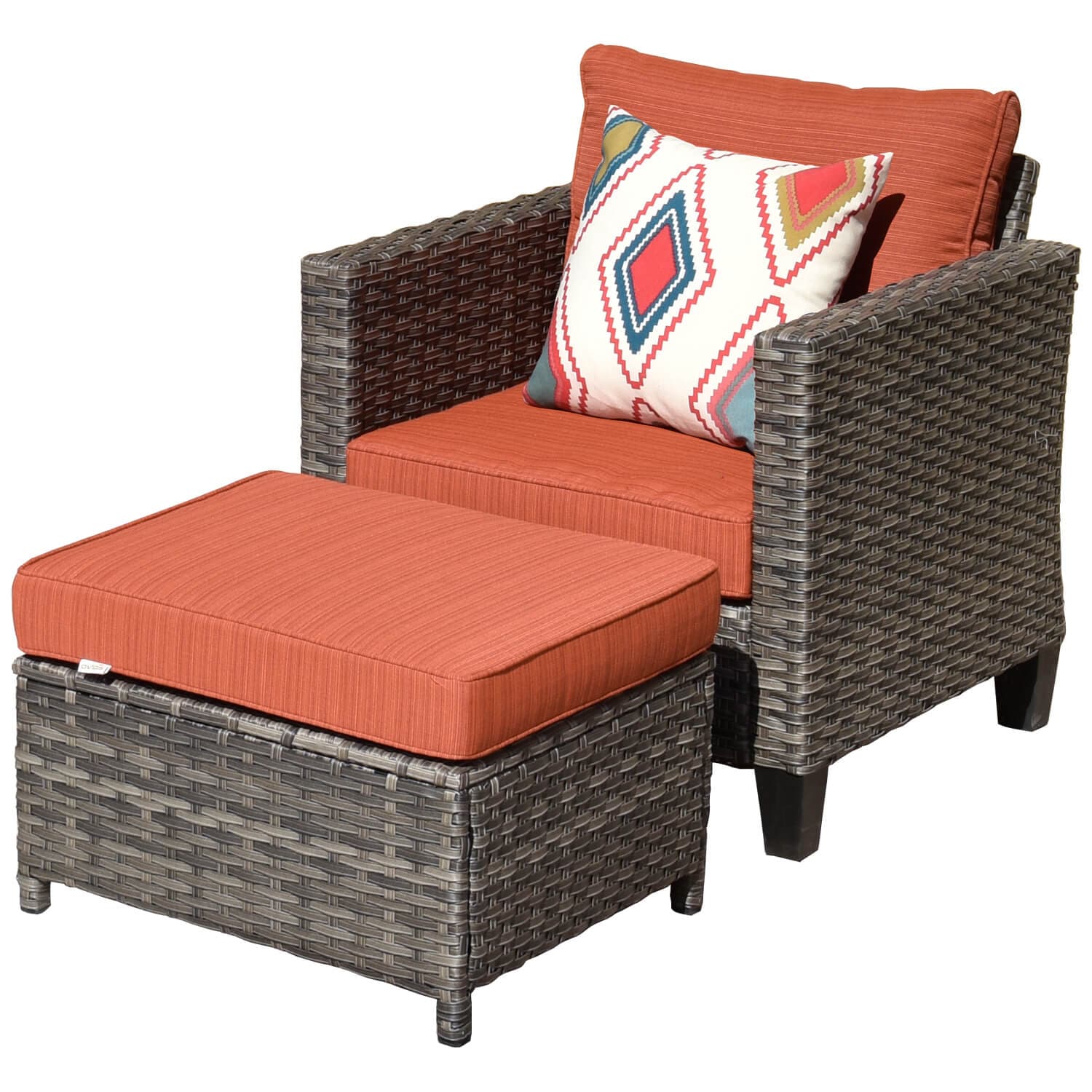 OVIOS Patio Vultros 8-Piece Conversation Set with 30'' Propane Fire Pit Table