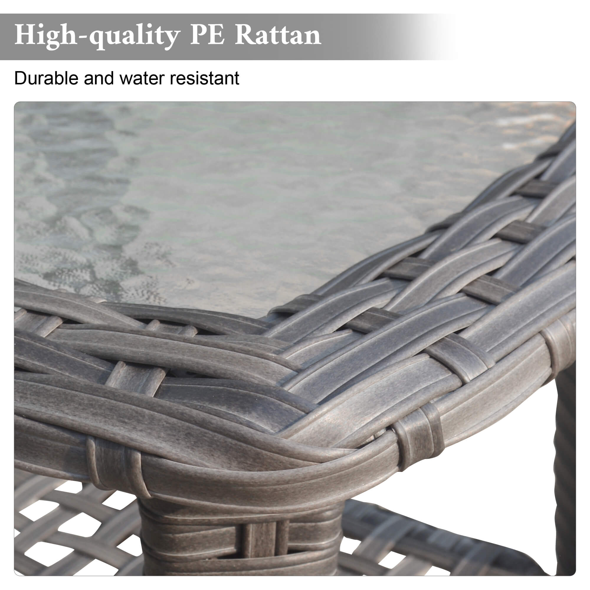 OVIOS Balcony Side Table with Tempered Glass Top for GRS/NTC/HOP/NDS Series