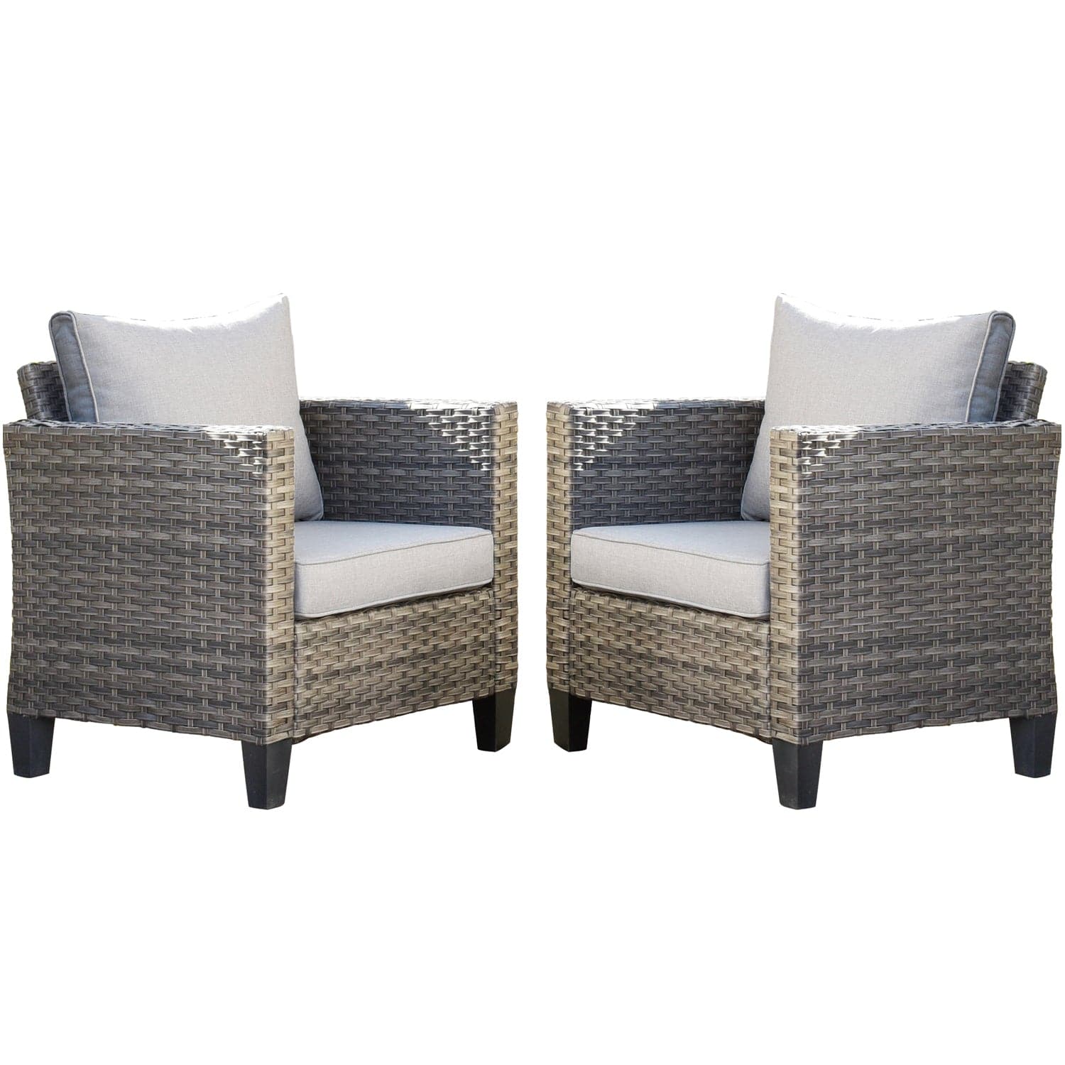 OVIOS Patio Chairs New Vultros 2-Piece High Back Square Shape Armrest