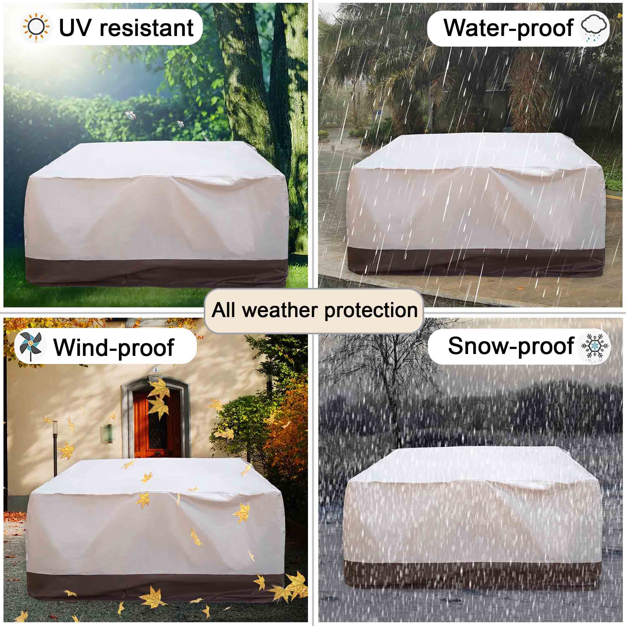 OVIOS Outdoor Sofa Cover Waterproof for GRS/DAR Series (Refer to the Dimension in Description)