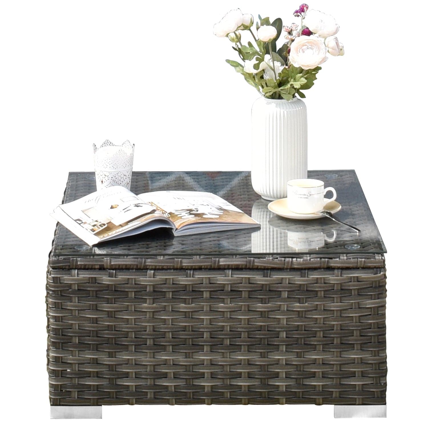 OVIOS Outdoor Sectional Furniture 9-Piece with Cushions and Table