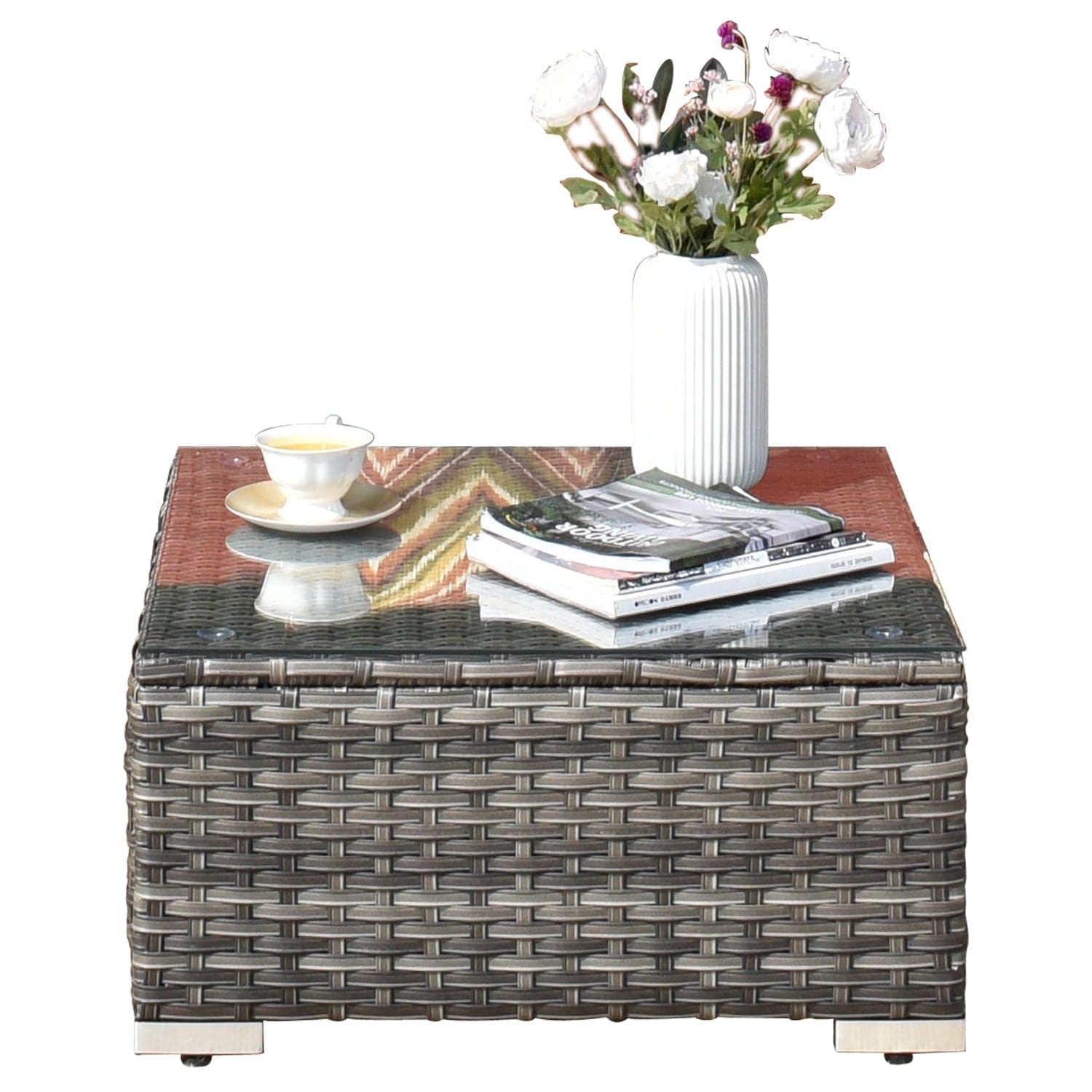 OVIOS Outdoor Sectional Furniture 9-Piece with Cushions and Table