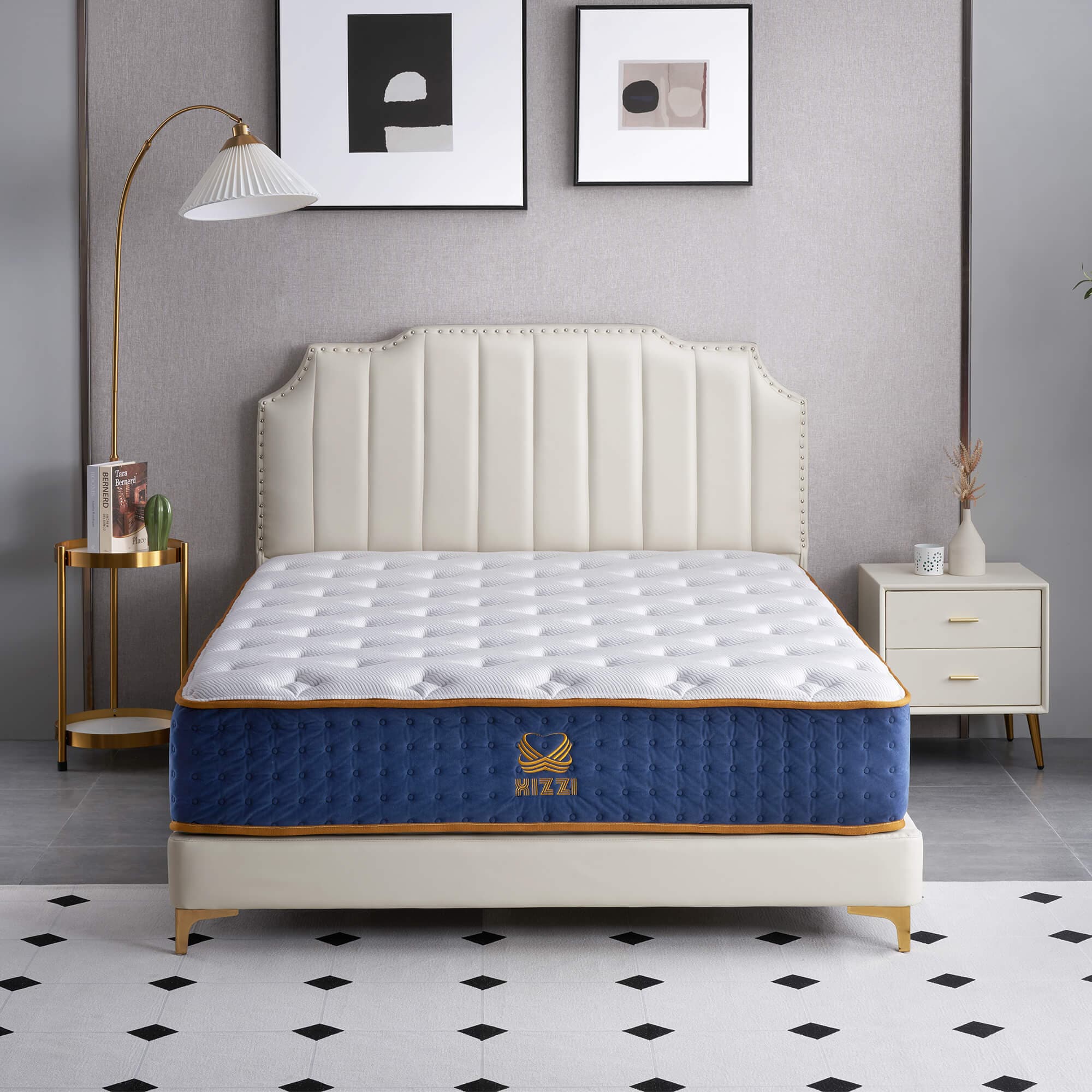 Xizzi 12" Medium Hybrid Mattress Bamboo Fiber Fabric Cooling Gel Memory Foam