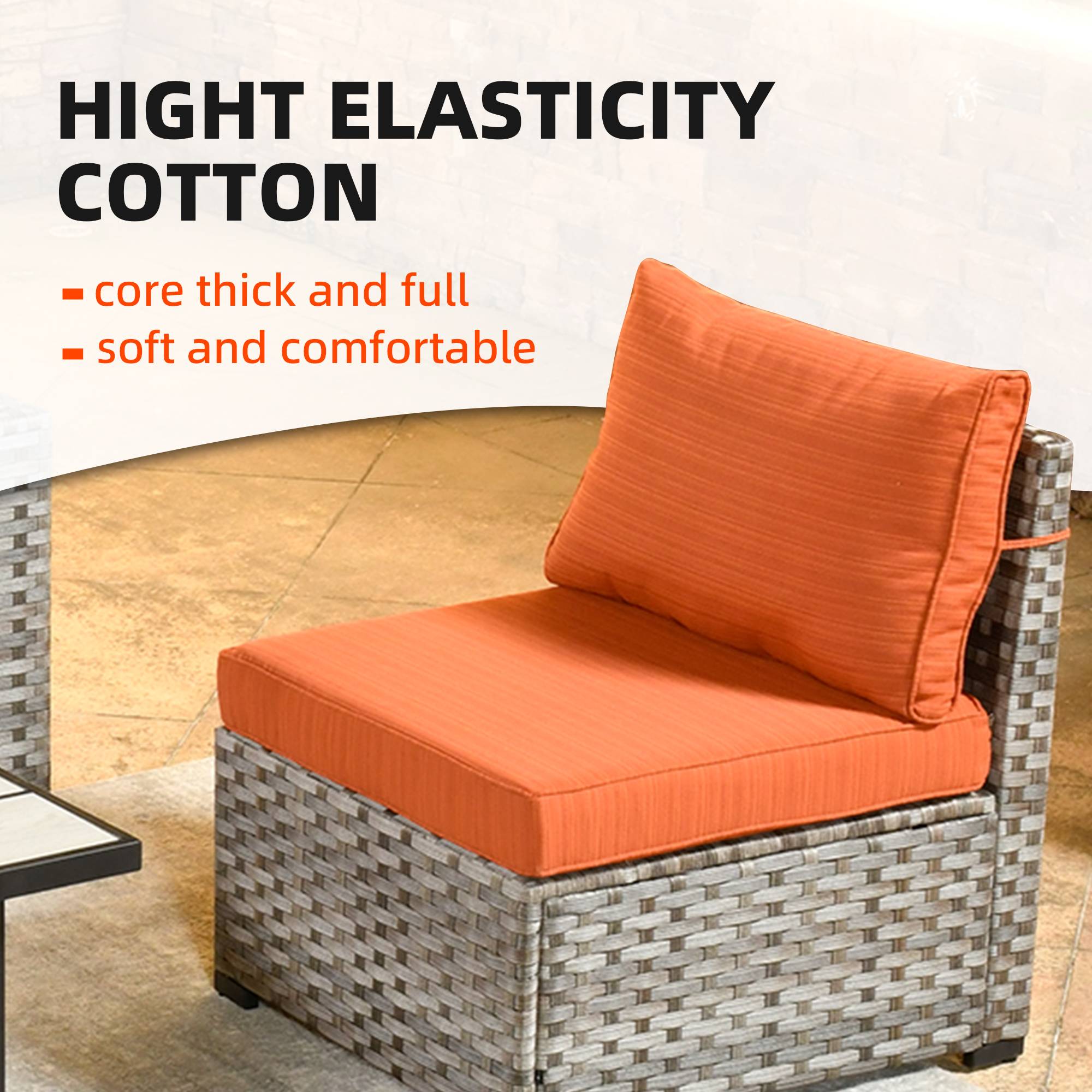 OVIOS 7 Pieces Patio Furniture Set with 7.68'' Broad Handrails and 30'' Fire Pit Table