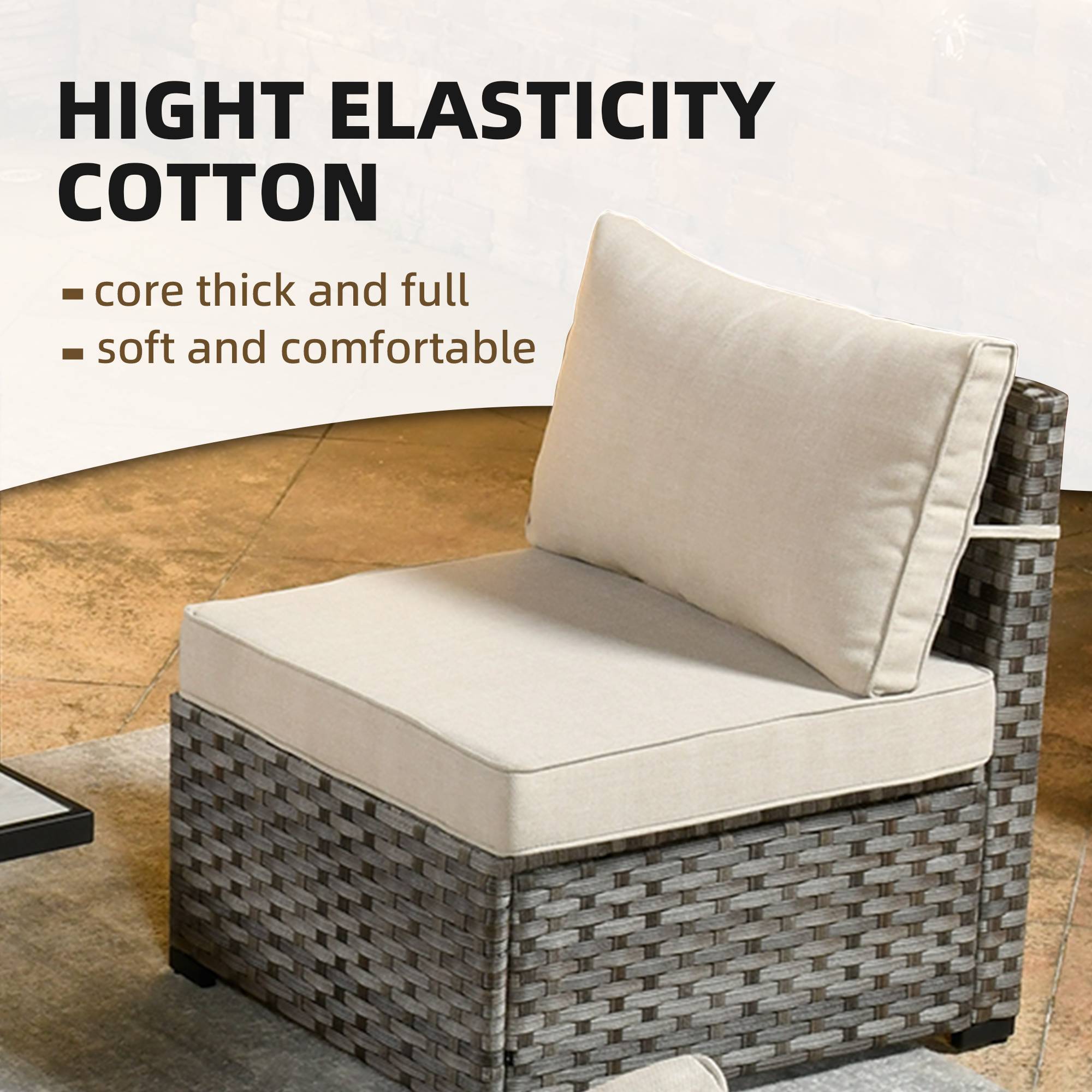 OVIOS 7 Pieces Patio Furniture Set with 7.68'' Broad Handrails and 30'' Fire Pit Table