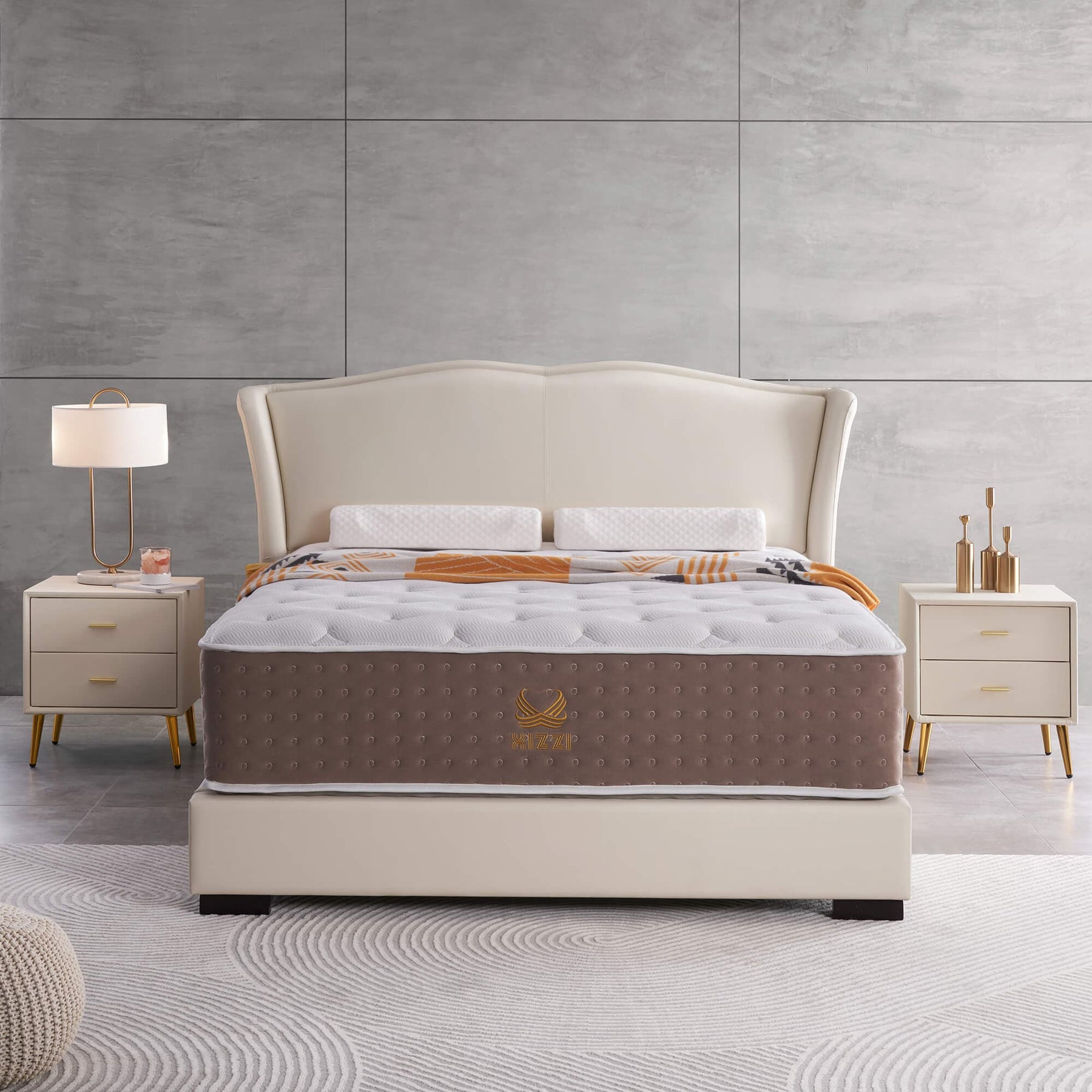 Xizzi 14" Medium Hybrid Mattress Bamboo Fiber Fabric Cover Cooling Gel Memory Foam