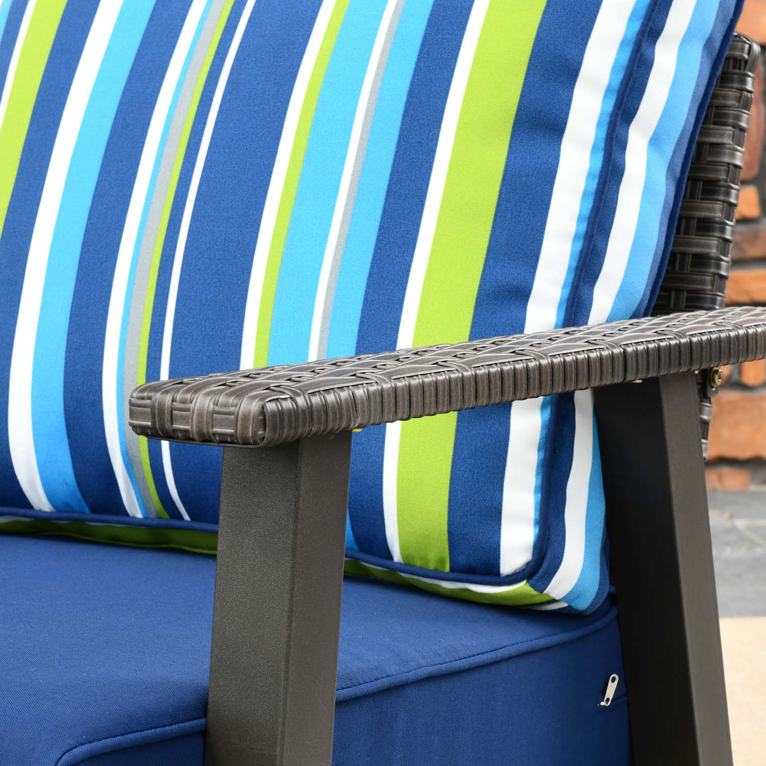 Ovios Patio Conversation Set 5 Person Seating with Table, 5'' Cushion, Olefin Fabric