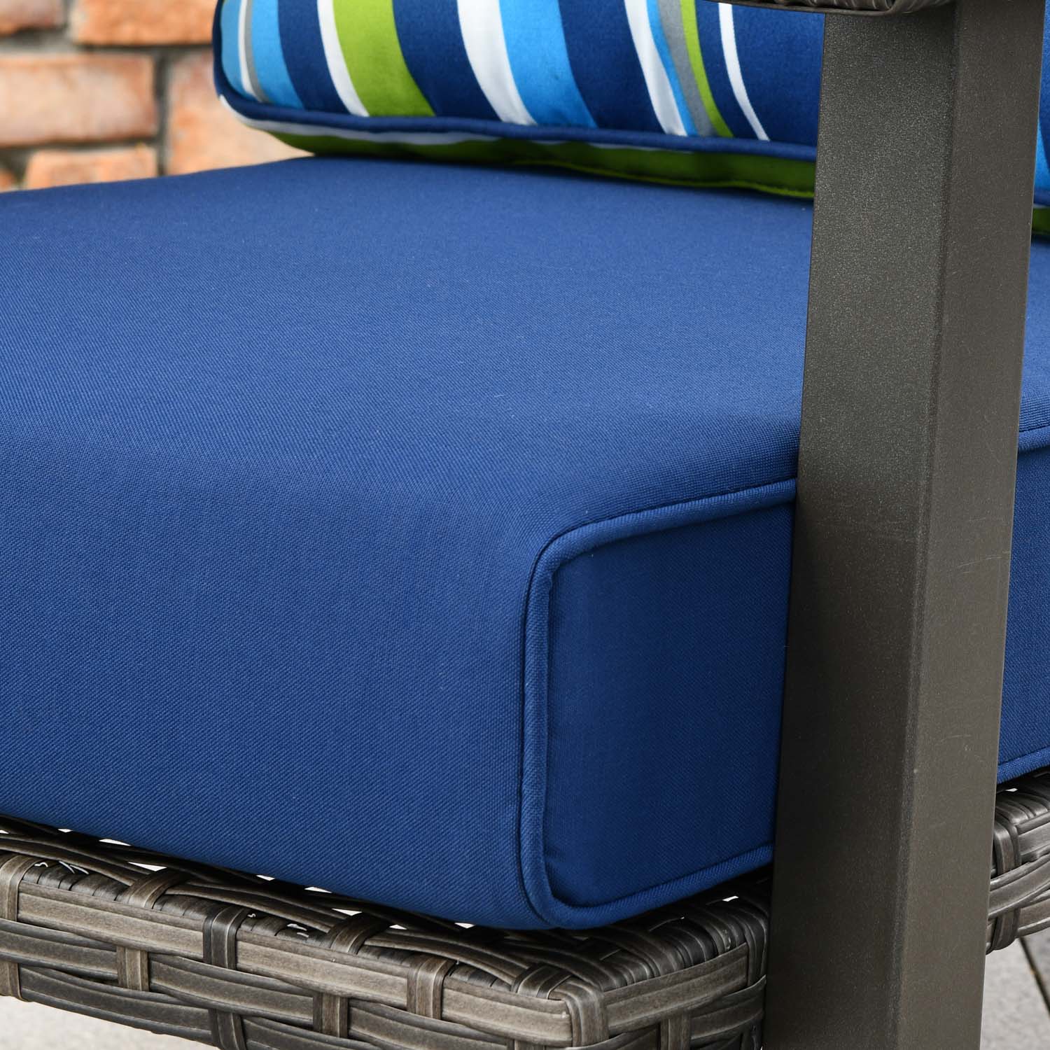 Ovios Patio Conversation Set 5 Piece with 2 Ottoman and 5'' Cushion, Olefin Fabric