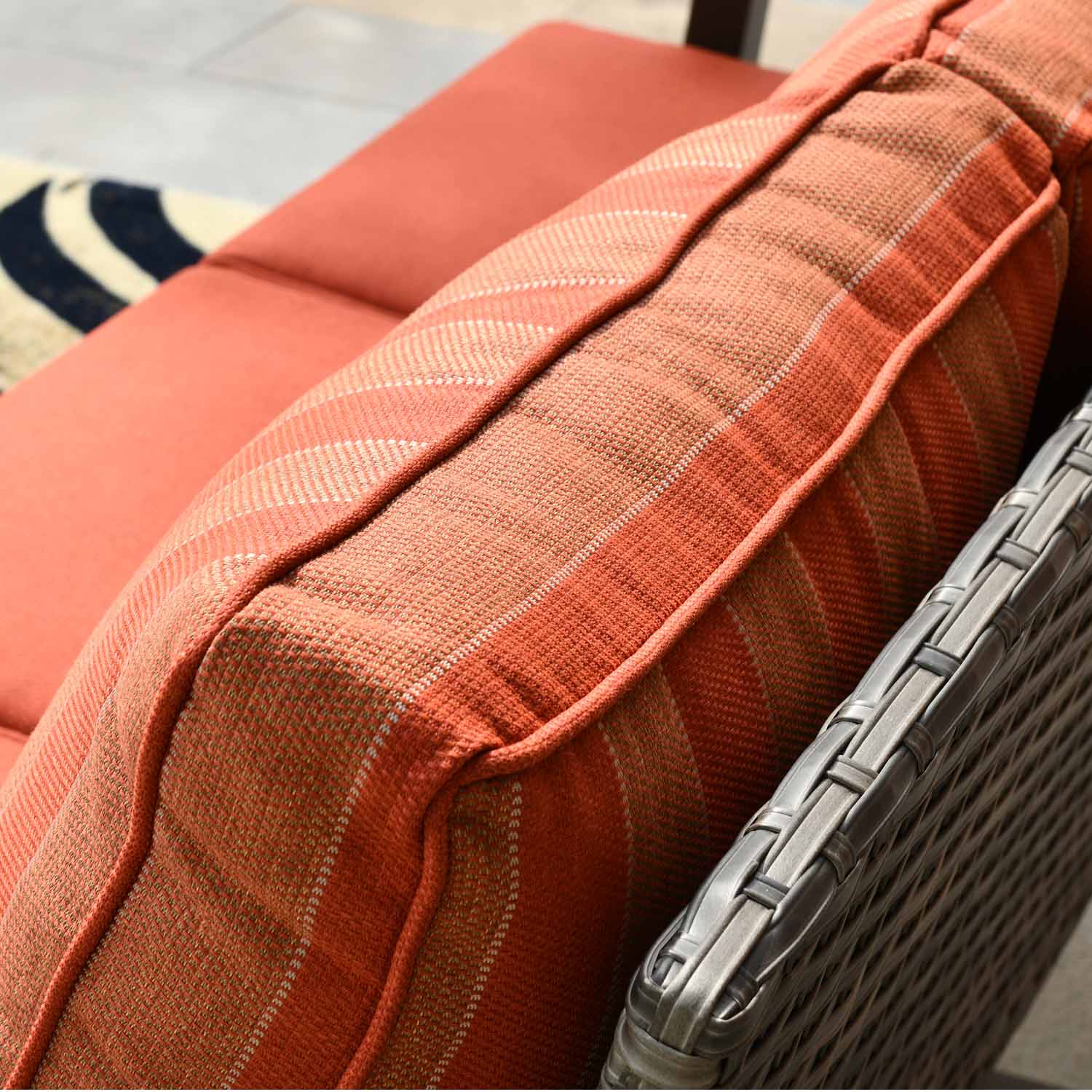 Ovios Patio Conversation Set 5 Piece with 2 Ottoman and 5'' Cushion, Olefin Fabric