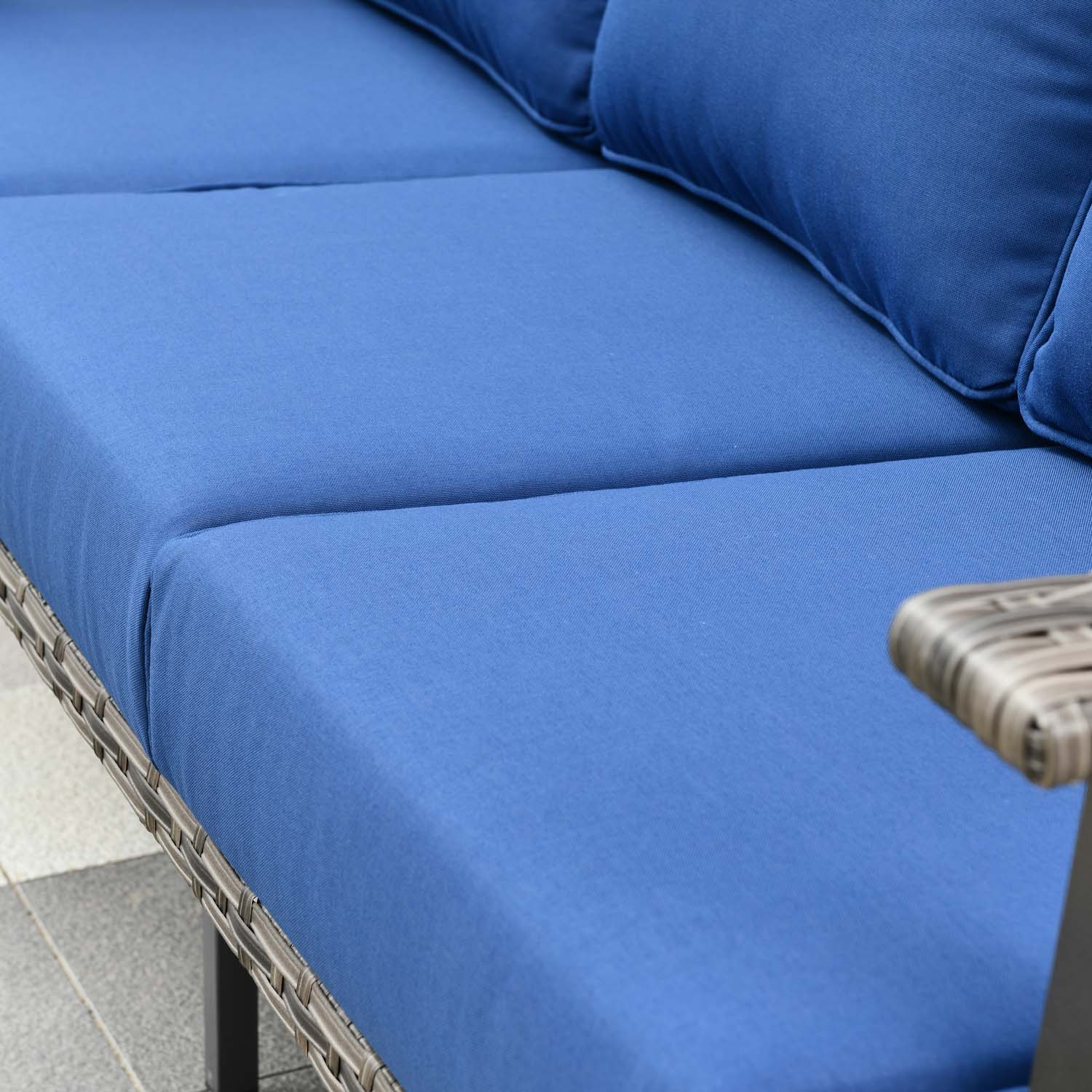 Ovios Patio Furniture Set 6 Piece With Table and Ottoman 5'' Cushion, Olefin Fabric