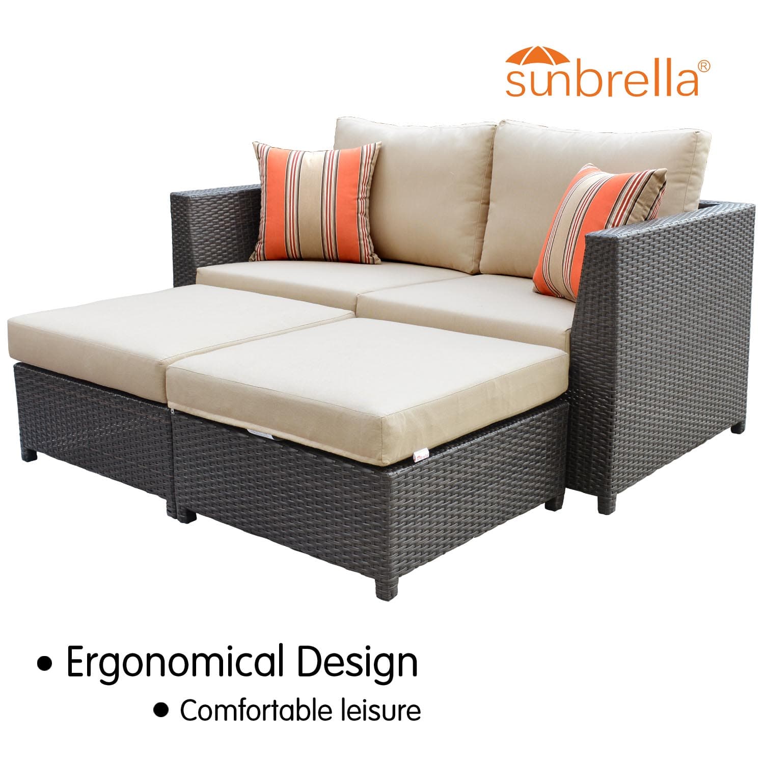 Ovios Patio Furniture Set Bigger Size Sunbrella 12-Piece, King Series, No Assembly Required, Couch is Separate