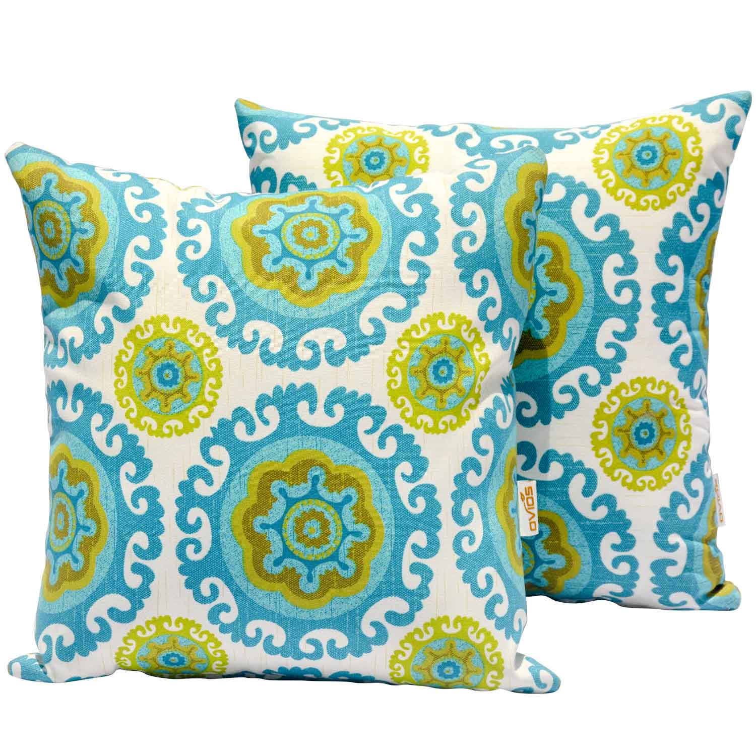 OVIOS 17'' x 17'' Waterproof Square Throw Pillow Cover & Insert (Set of 2)
