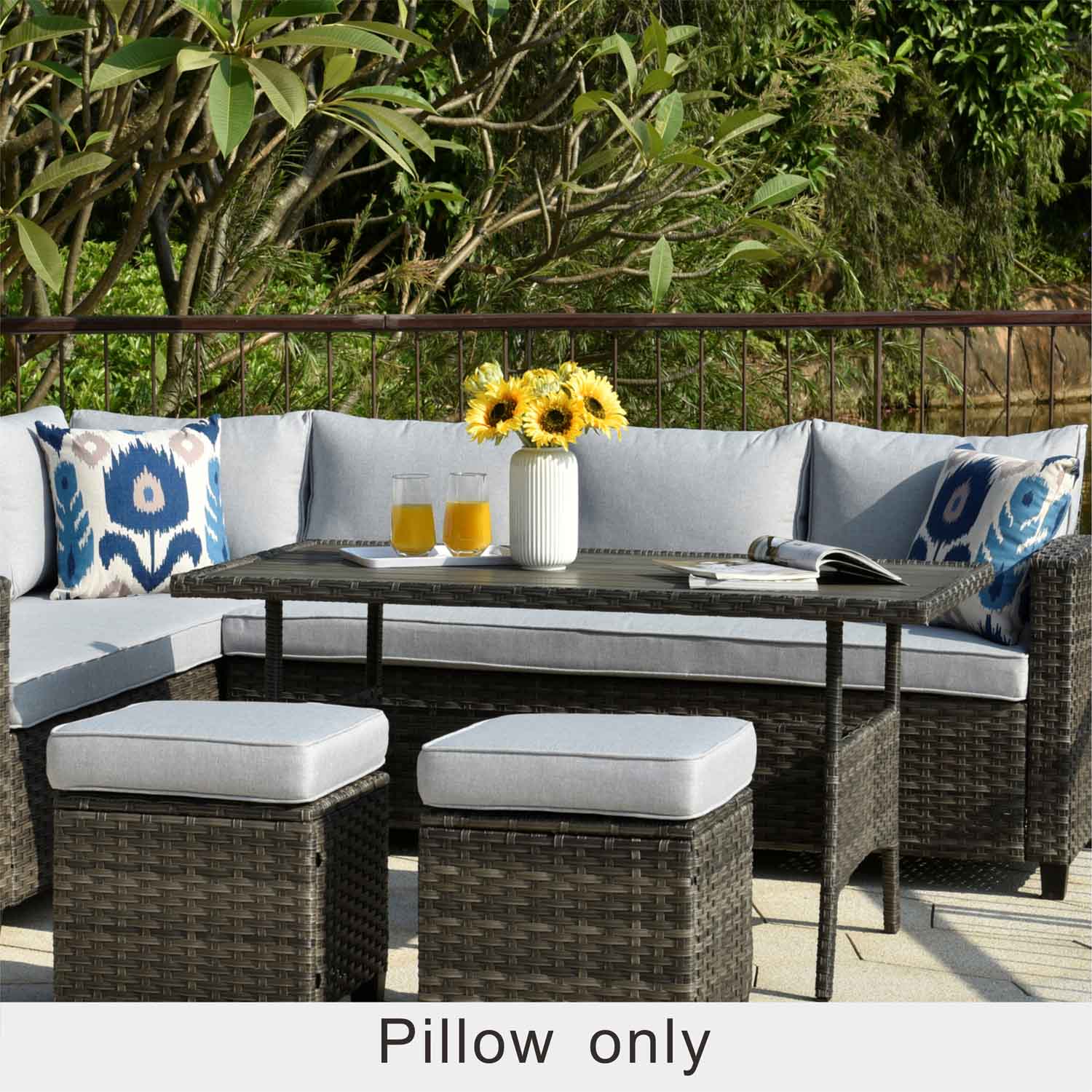 OVIOS 17'' x 17'' Waterproof Square Throw Pillow Cover & Insert (Set of 2)
