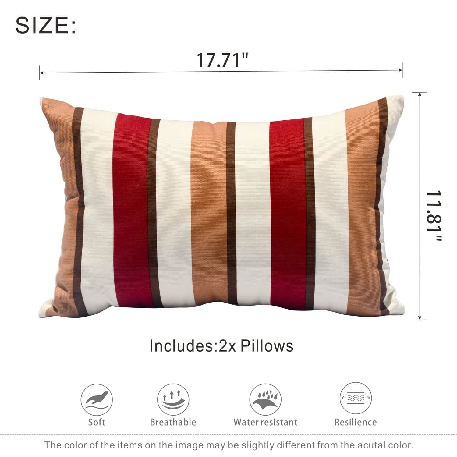 OVIOS 17.7'' x 11.8'' Rectangular Pillow Cover & Insert (Set of 2)