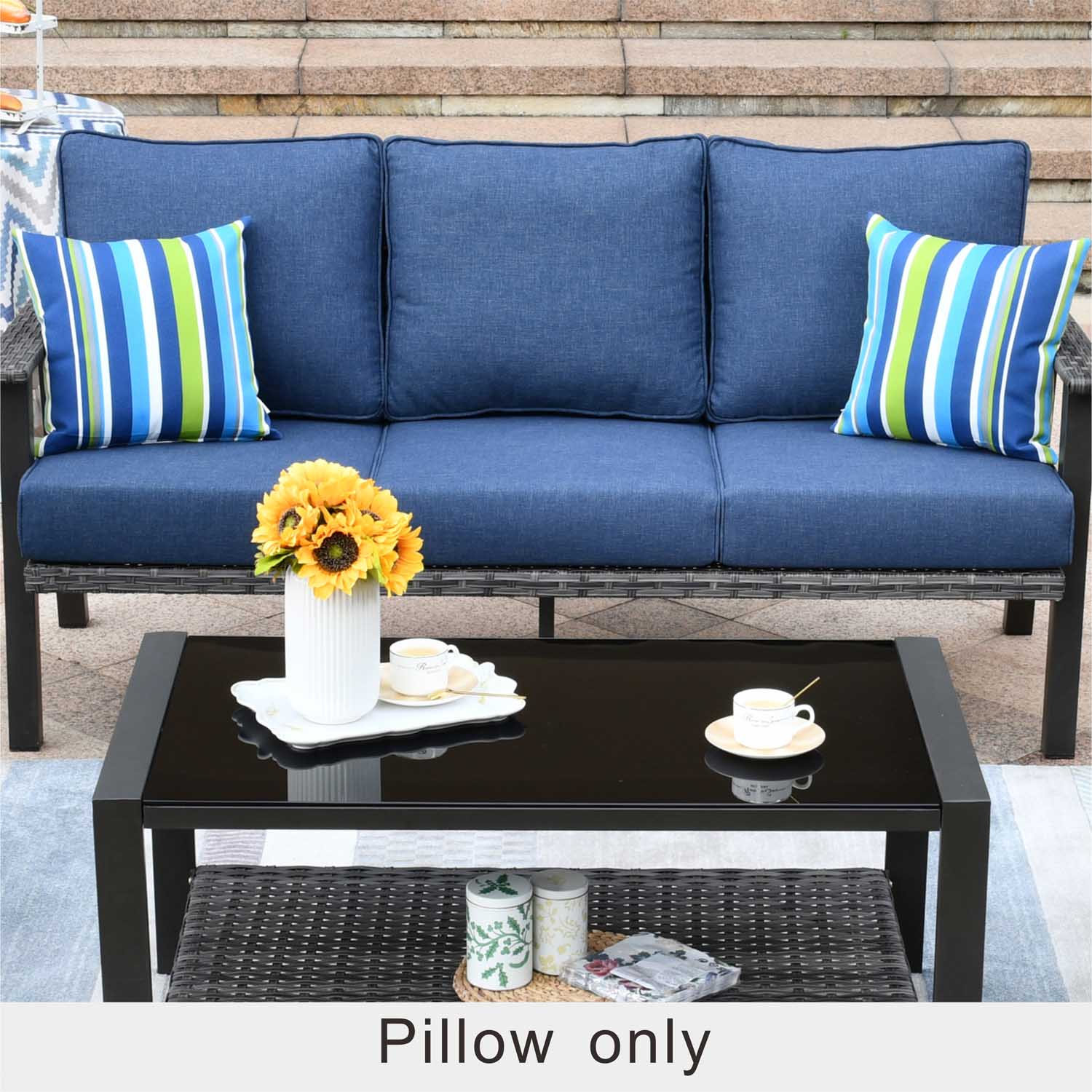 OVIOS 17'' x 17'' Waterproof Square Throw Pillow Cover & Insert (Set of 2)