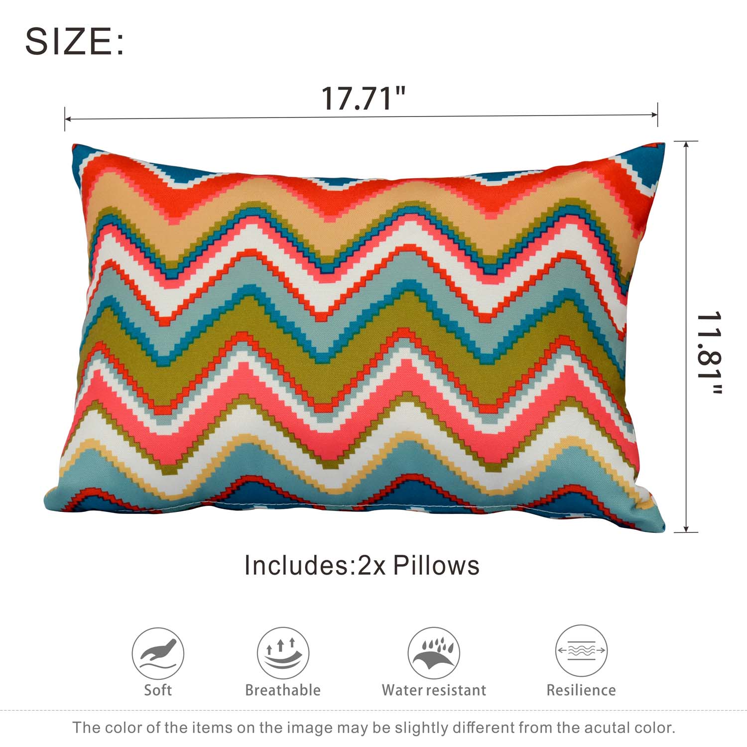 Ovios 17.7'' x 11.8'' Rectangular Pillow Cover & Insert (Set of 2)