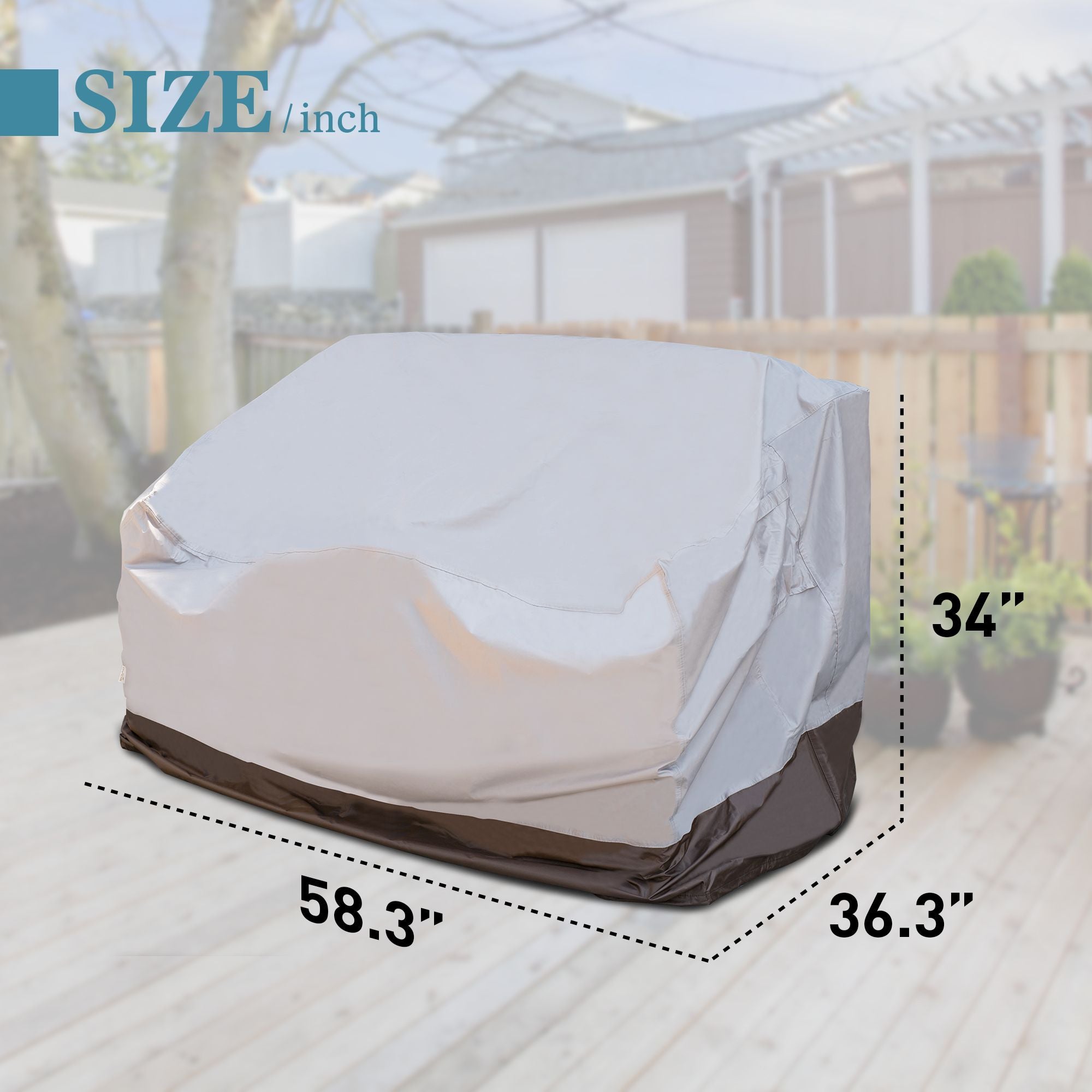 OVIOS Outdoor Sofa Cover Waterproof for Kenard Series (Refer to the Dimension in Description)