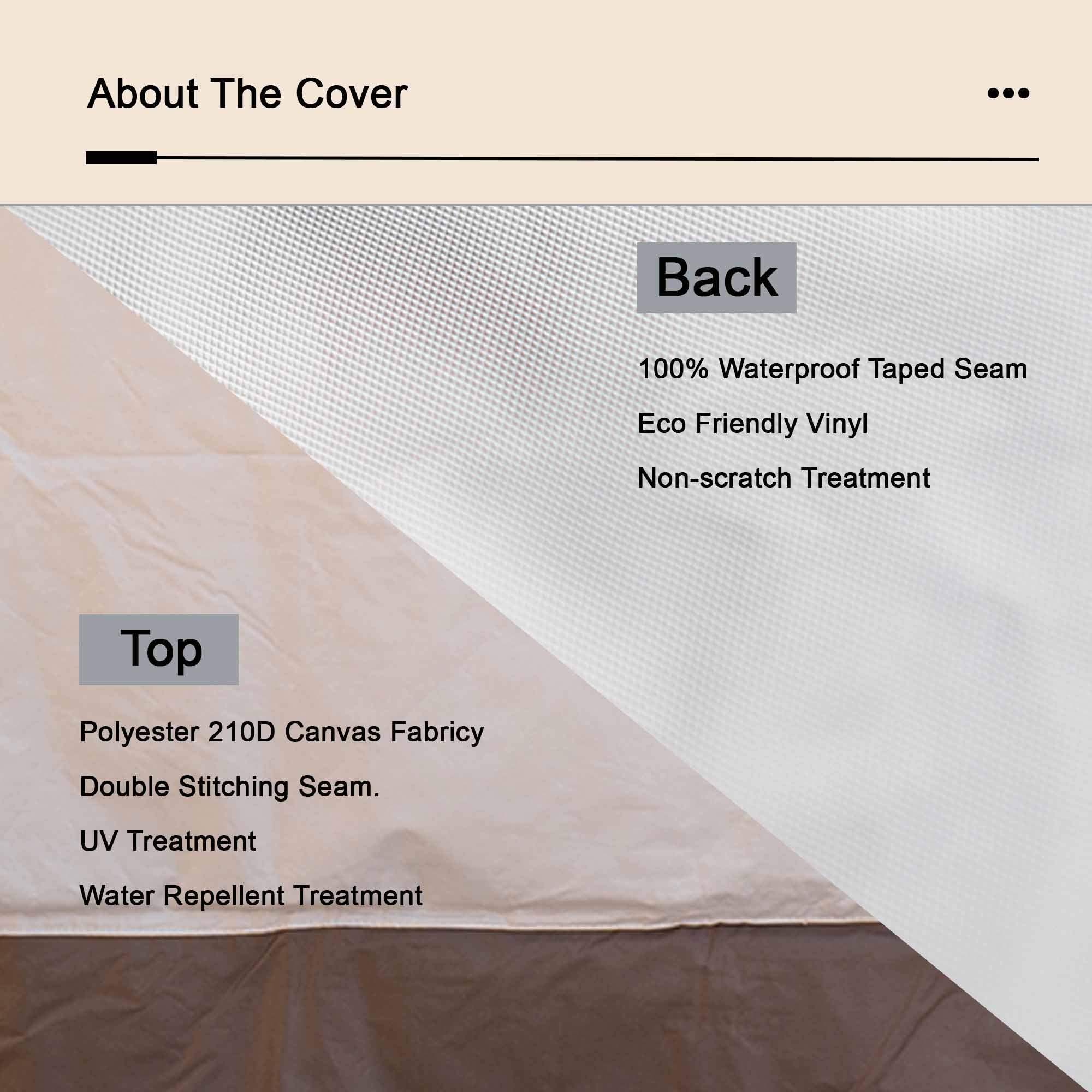 OVIOS Outdoor Sofa Cover Waterproof for GRS/DAR Series (Refer to the Dimension in Description)