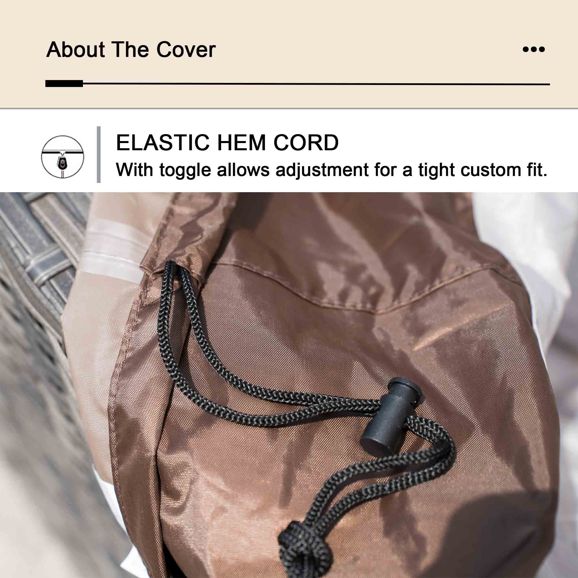 OVIOS Outdoor Sofa Cover Waterproof for GRS/DAR Series (Refer to the Dimension in Description)