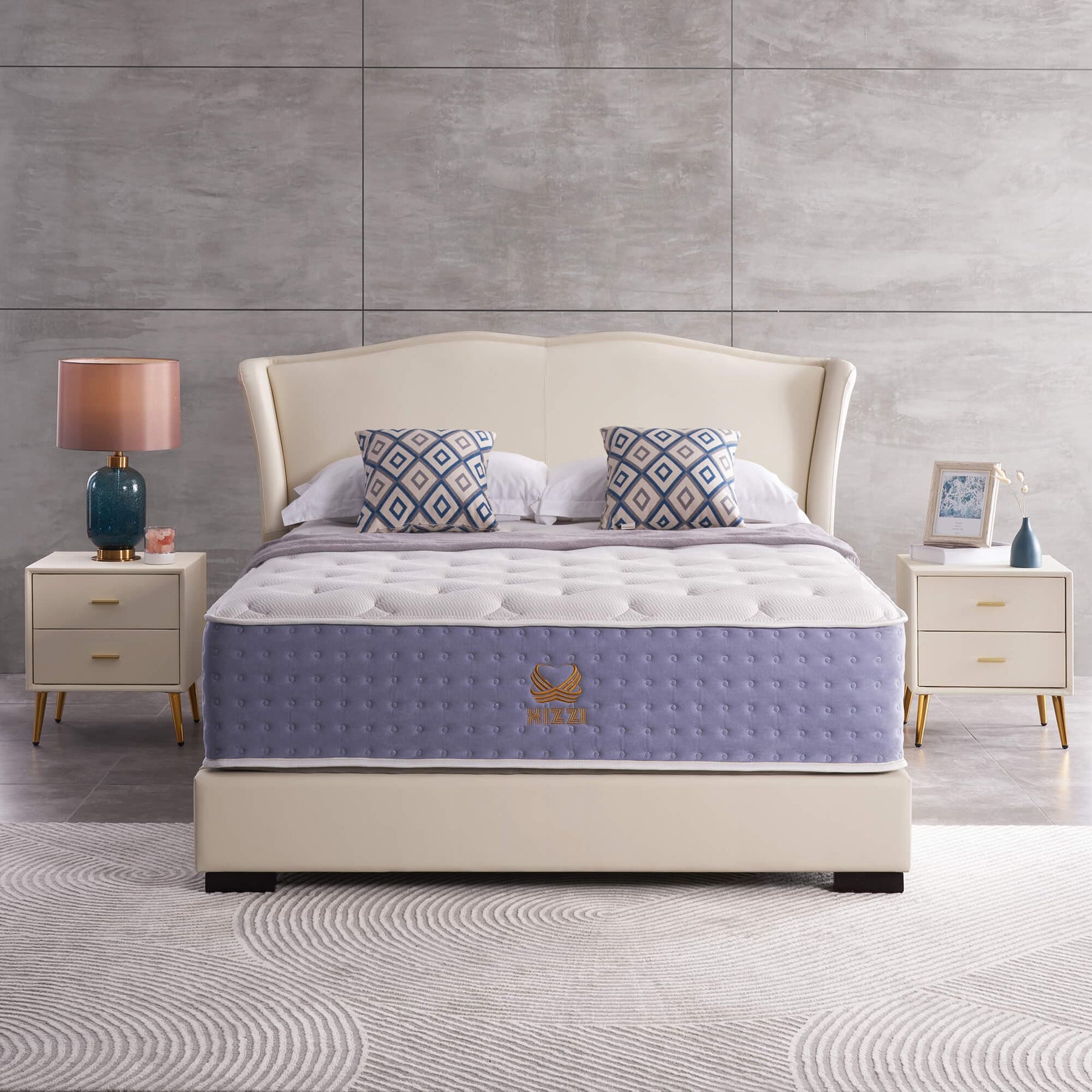 Xizzi 14" Medium Hybrid Mattress Bamboo Fiber Fabric Cover Cooling Gel Memory Foam