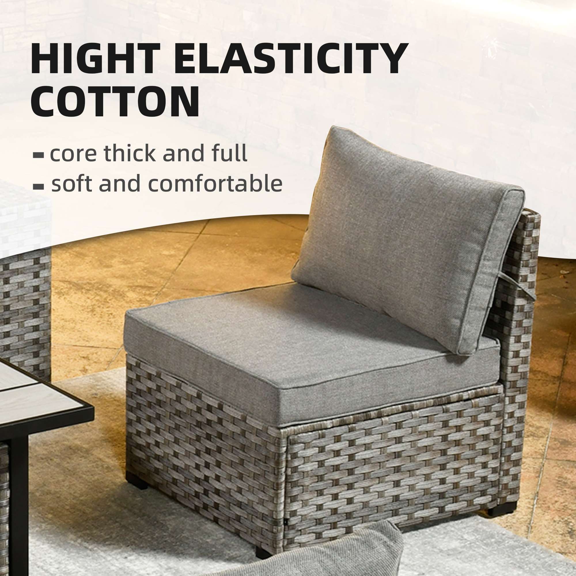 OVIOS 7 Pieces Patio Furniture Set with 7.68'' Broad Handrails and 30'' Fire Pit Table